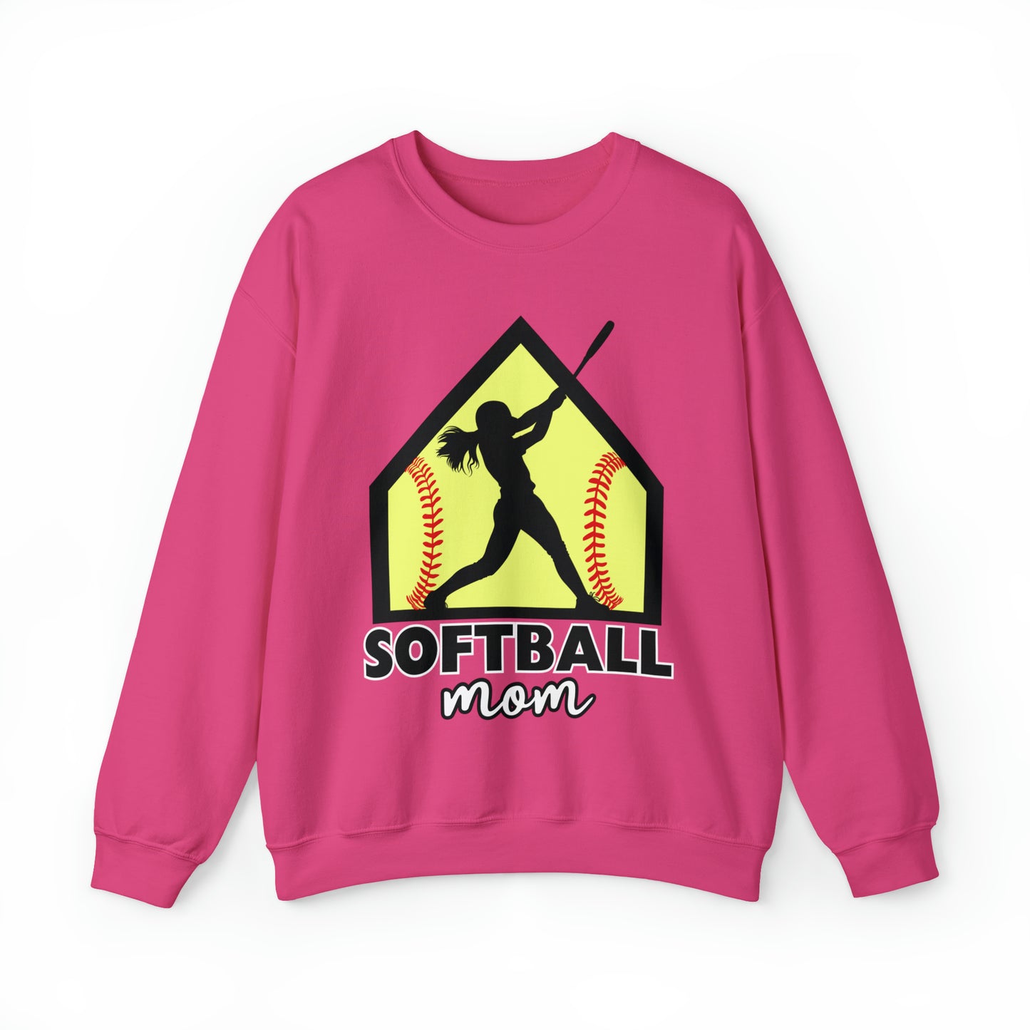 Softball Mom with base Crewneck Sweatshirt