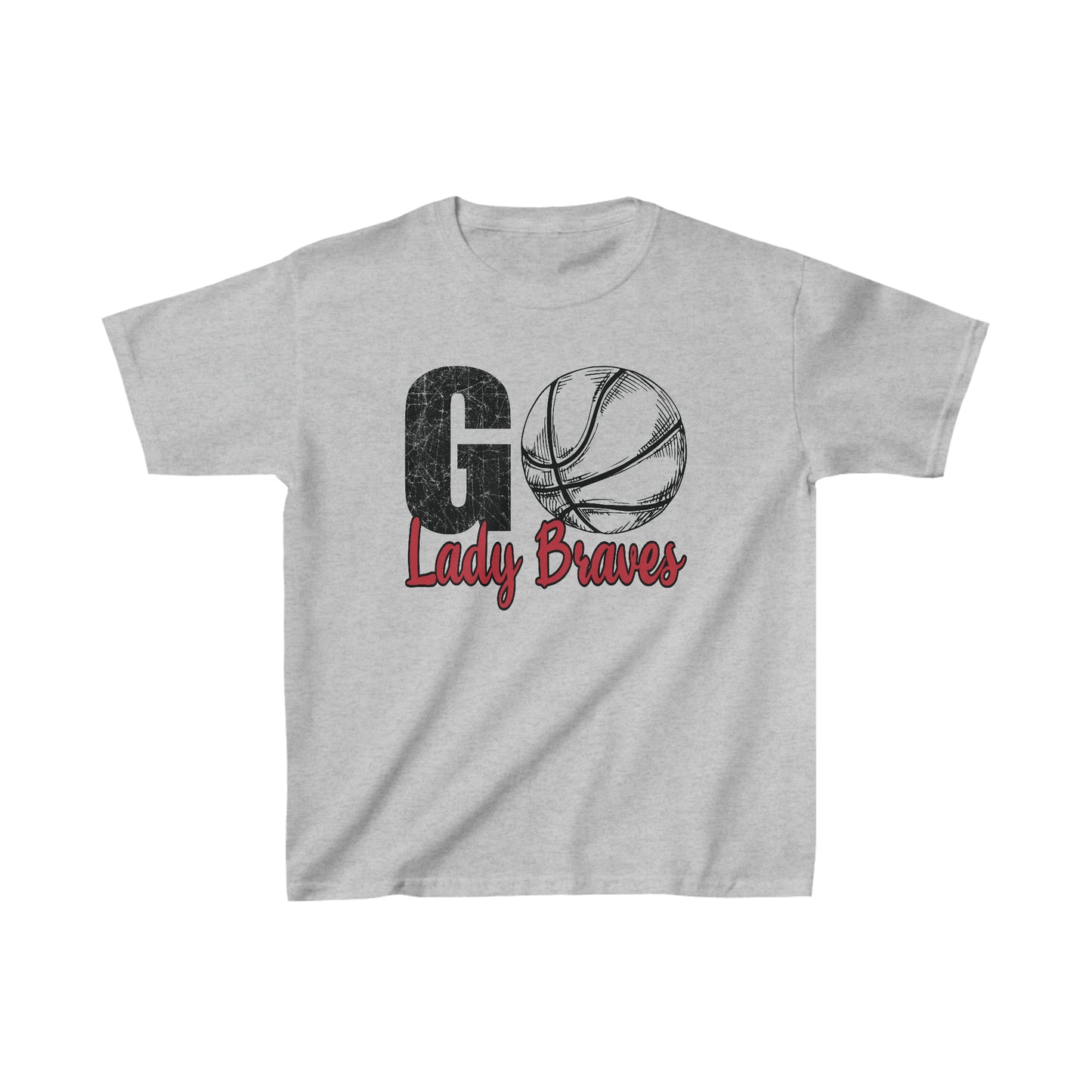 Go Lady Braves Basketball Kids Heavy Cotton™ Tee