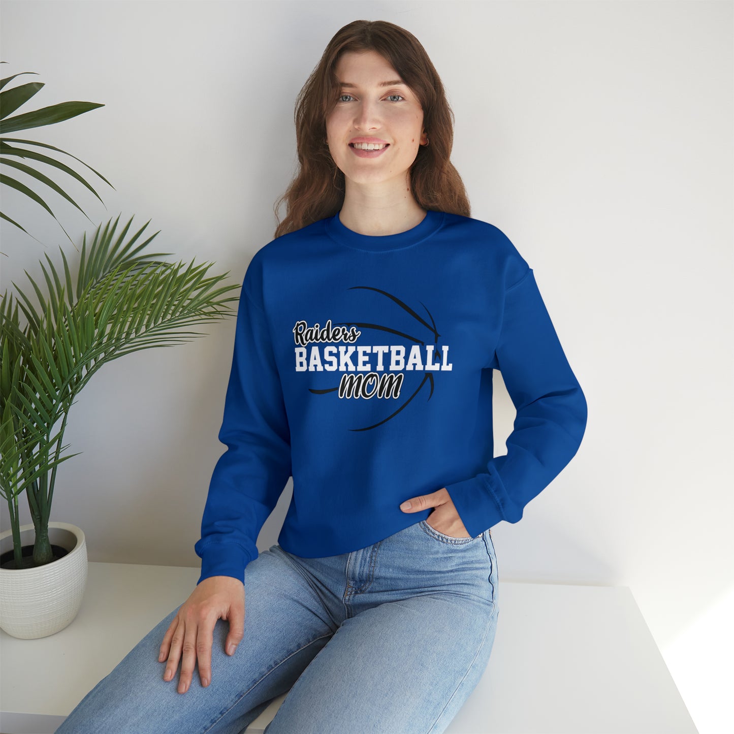 Raiders Basketball Mom Unisex Heavy Blend™ Crewneck Sweatshirt