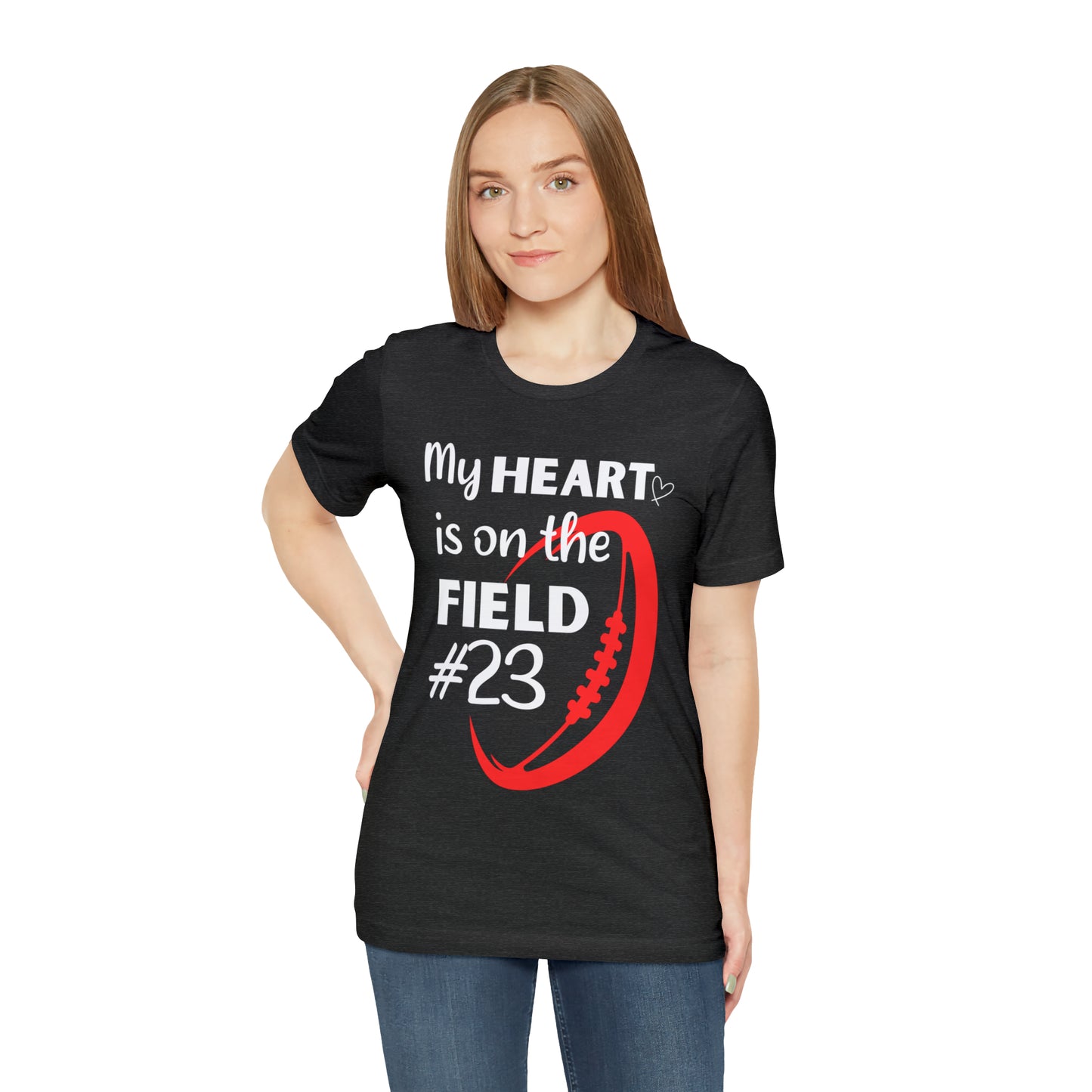 PERSONALIZED - My Heart is on the Field Jersey Short Sleeve Tee