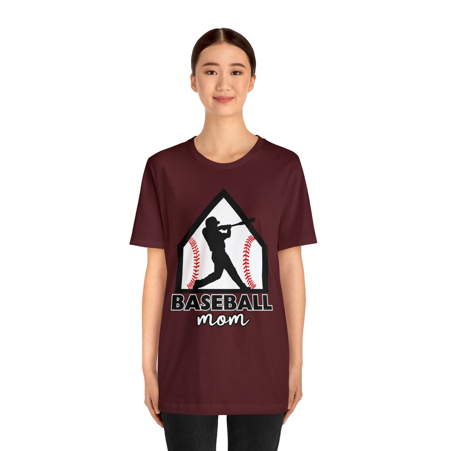 Baseball Mom with base Short Sleeve Tee