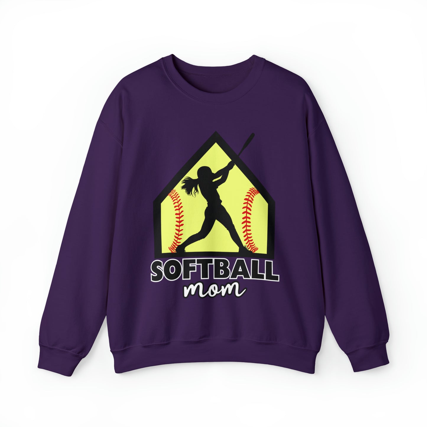 Softball Mom with base Crewneck Sweatshirt