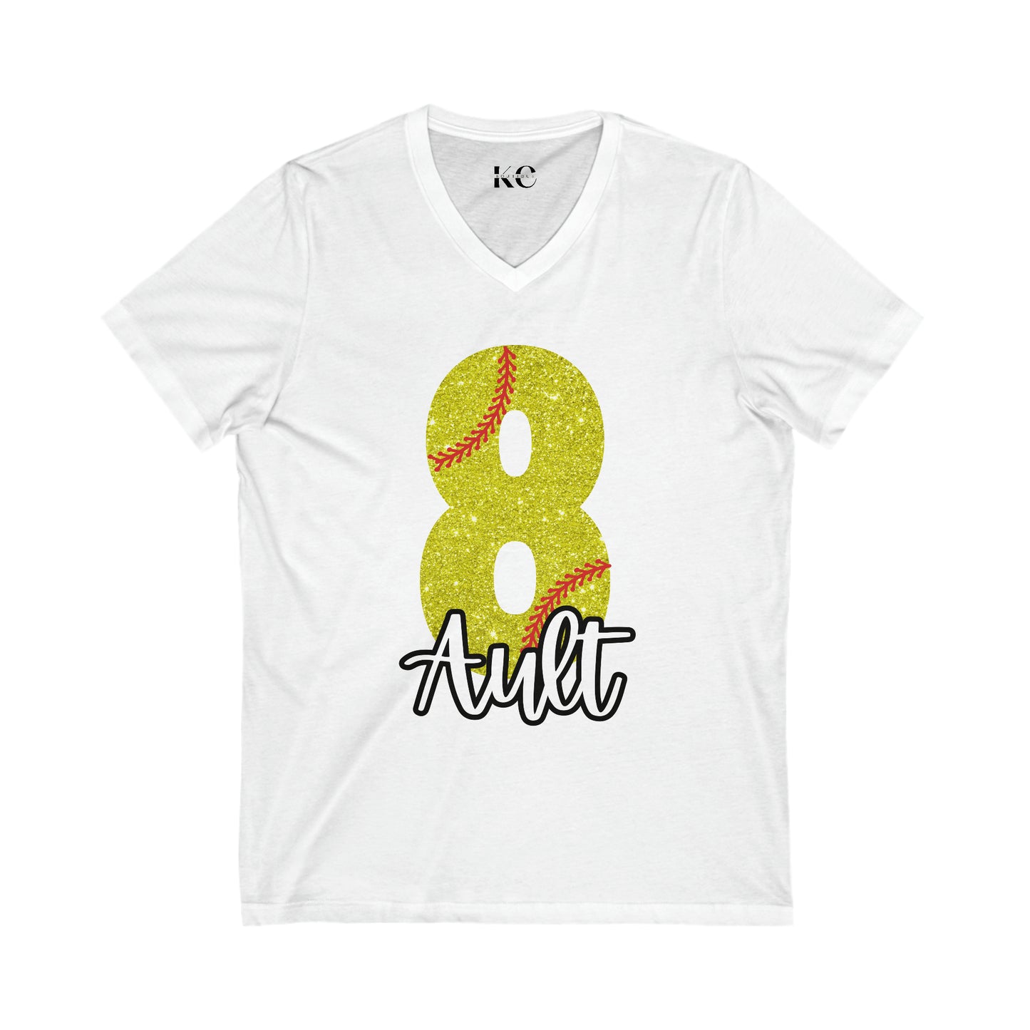 PERSONALIZED - Softball Name/Number V-Neck Short Sleeve Tee