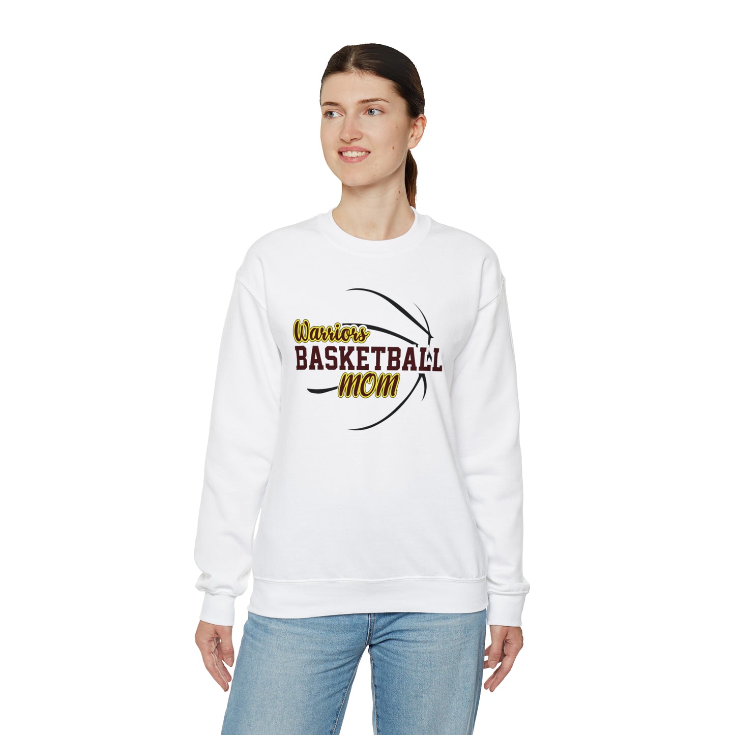 Warriors Basketball Mom Unisex Heavy Blend™ Crewneck Sweatshirt