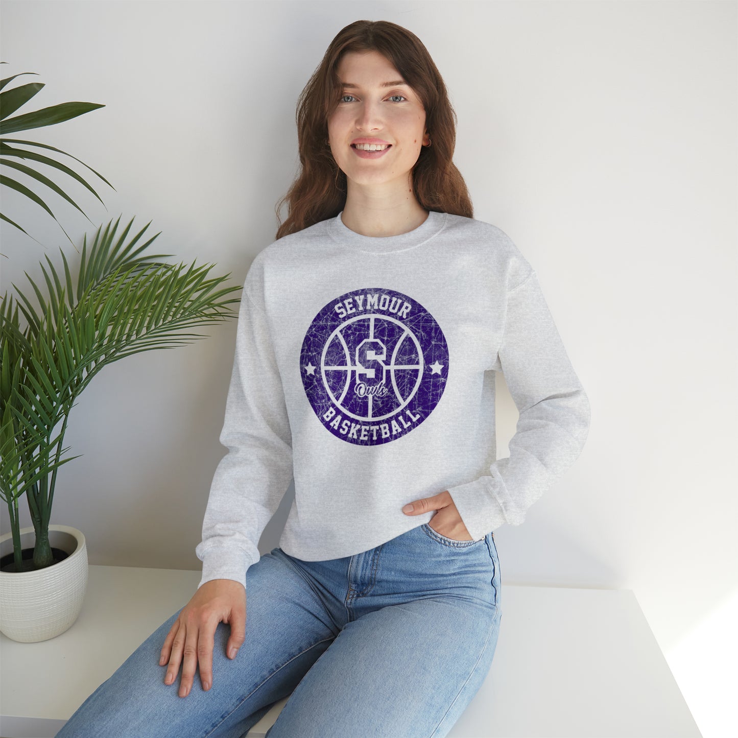Vintage Seymour Basketball Unisex Heavy Blend™ Crewneck Sweatshirt