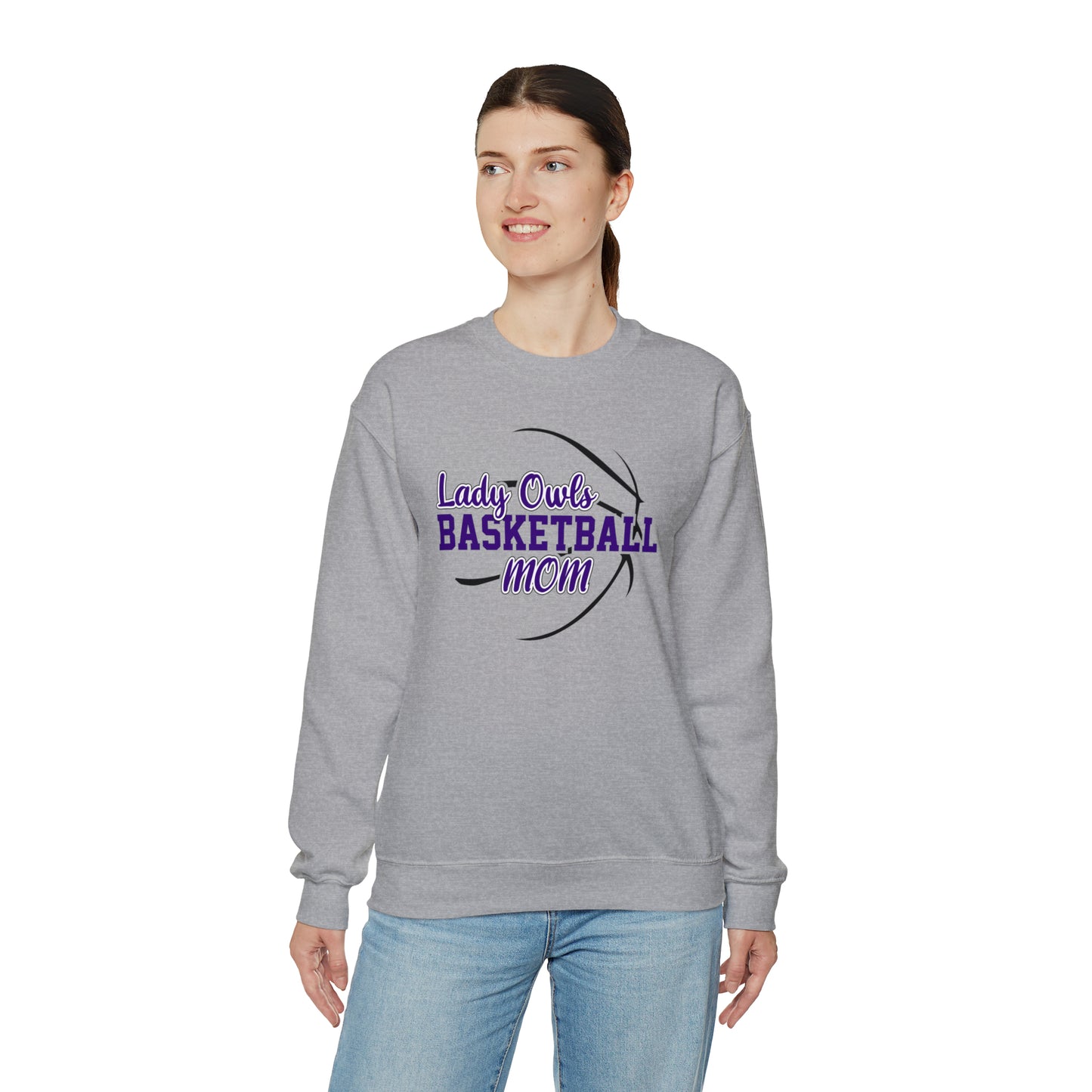 Lady Owls Basketball Mom Unisex Heavy Blend™ Crewneck Sweatshirt