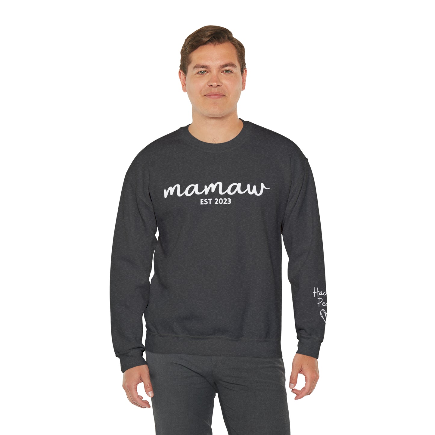 PERSONALIZED - Front and Sleeve Mamaw/Mimi/Mama Crewneck Sweatshirt