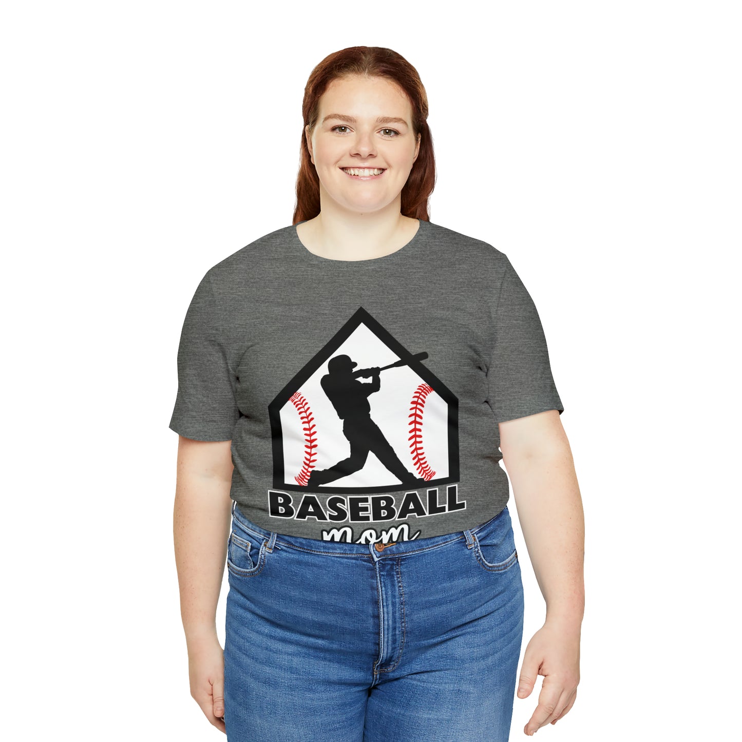 Baseball Mom with base Short Sleeve Tee