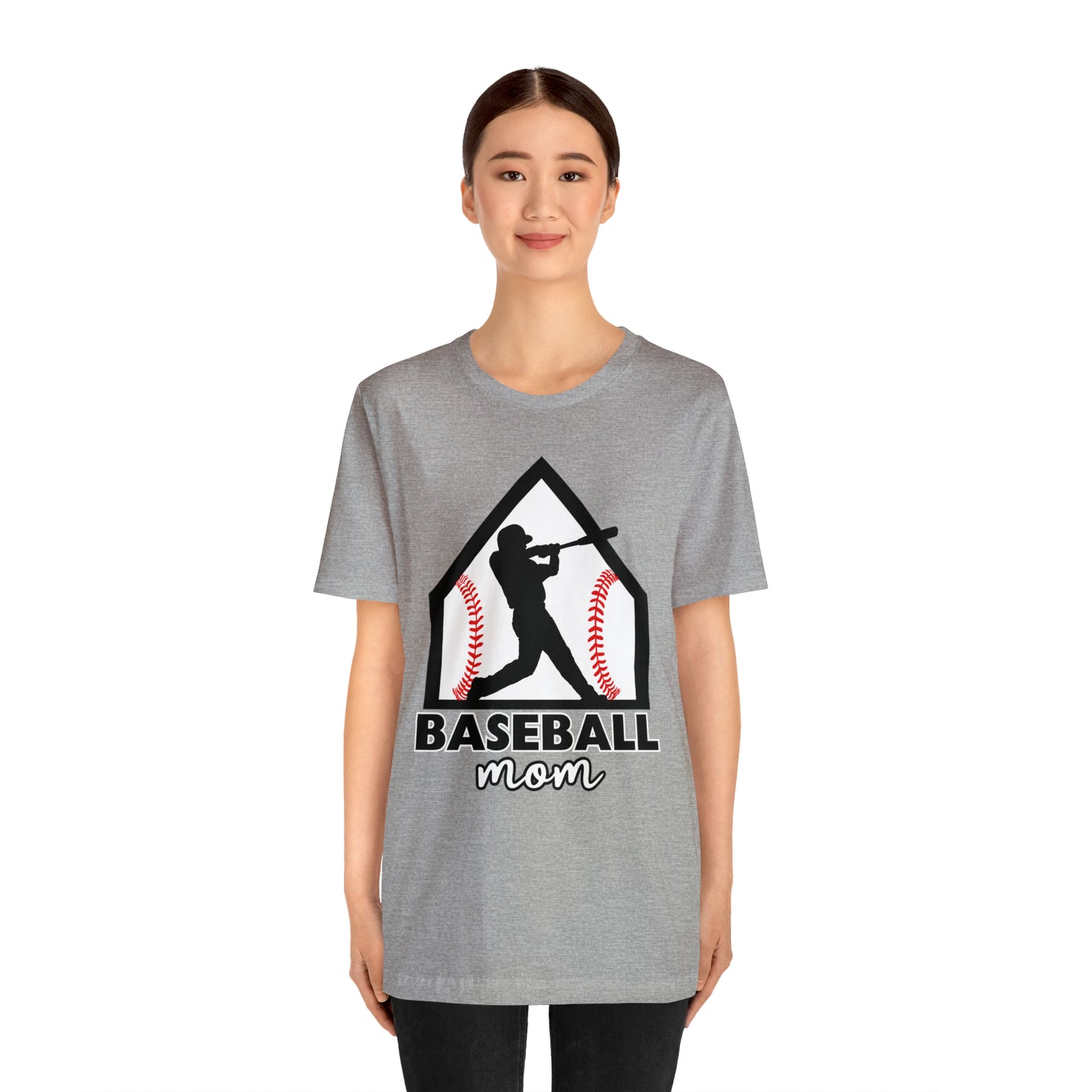 Baseball Mom with base Short Sleeve Tee
