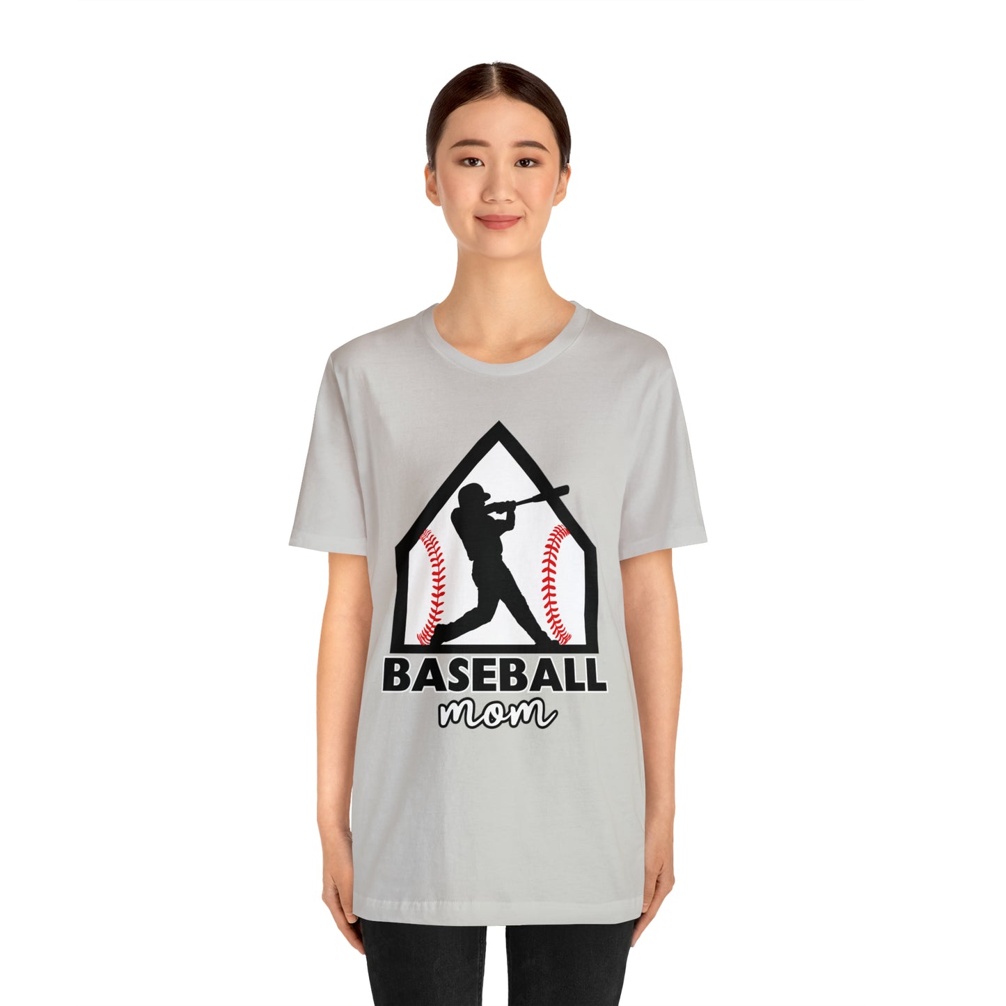 Baseball Mom with base Short Sleeve Tee