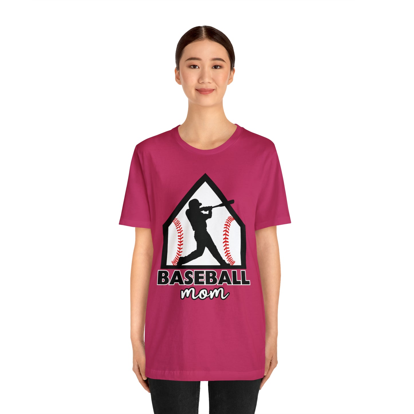 Baseball Mom with base Short Sleeve Tee