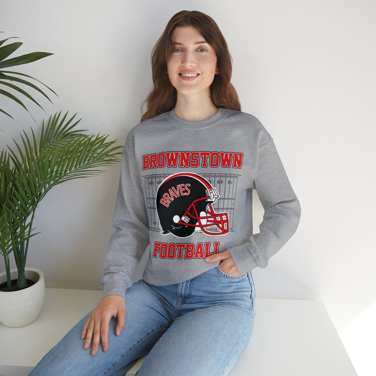 Brownstown Braves Football Crewneck Sweatshirt