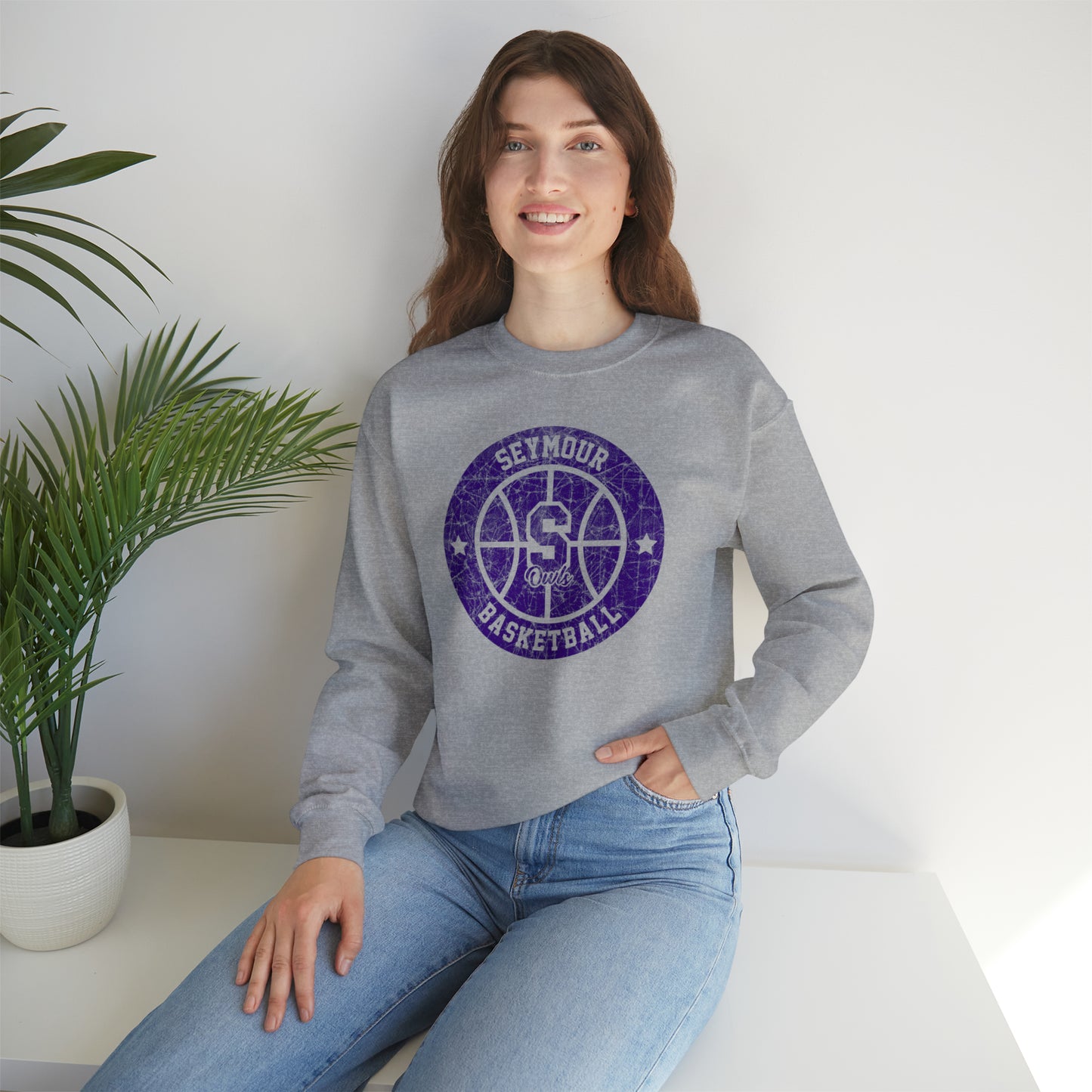 Vintage Seymour Basketball Unisex Heavy Blend™ Crewneck Sweatshirt