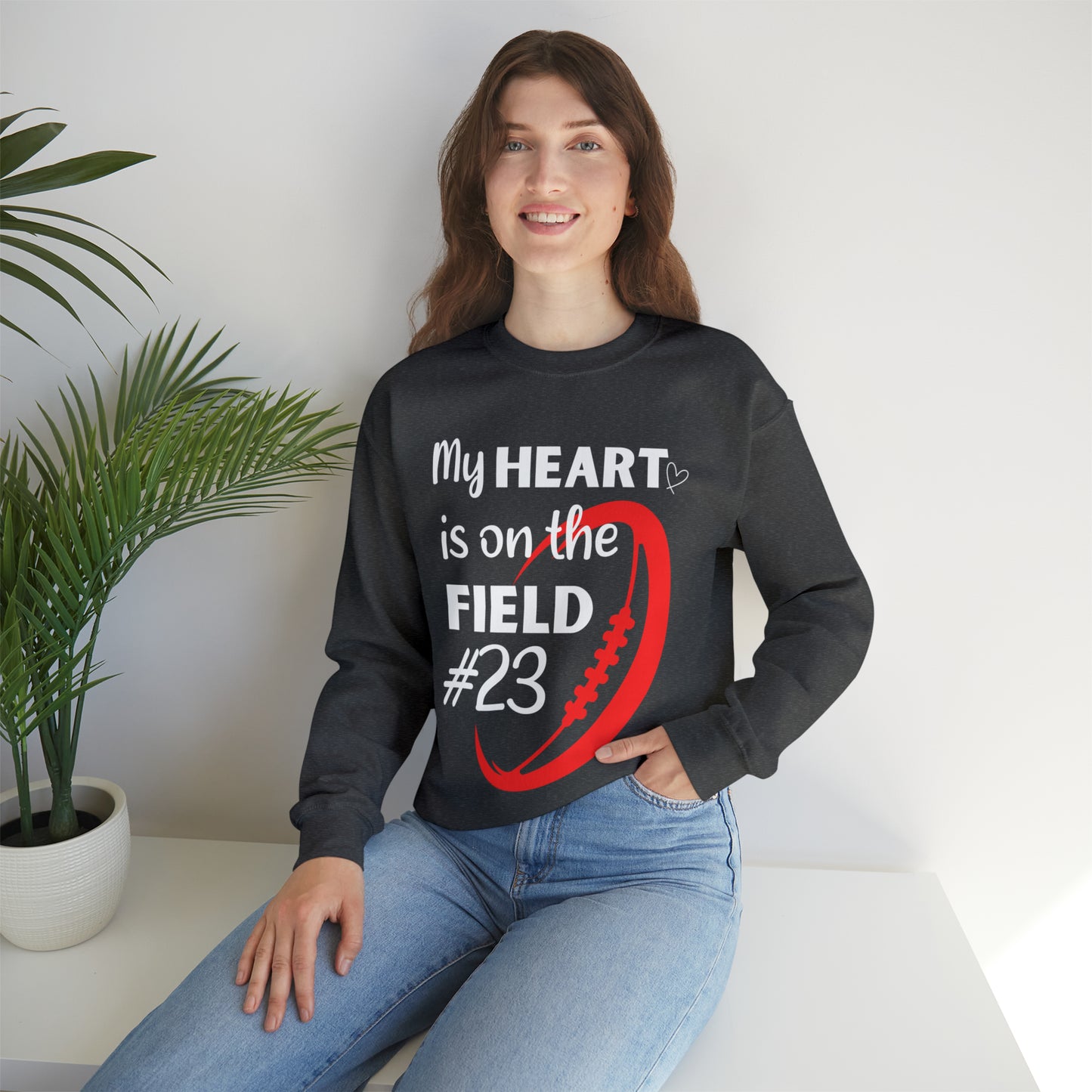 PERSONALIZED - My Heart is on the Field Crewneck Sweatshirt