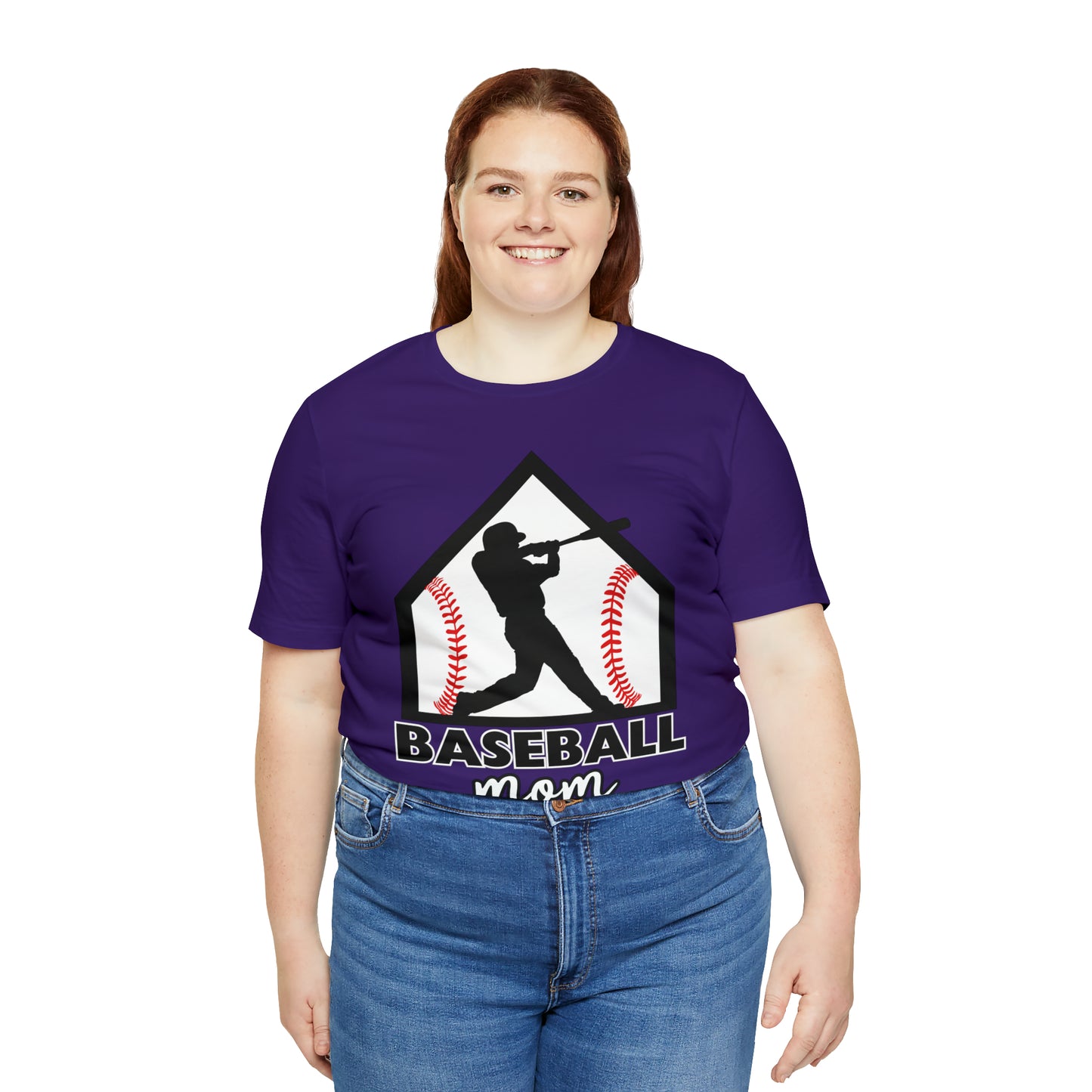 Baseball Mom with base Short Sleeve Tee