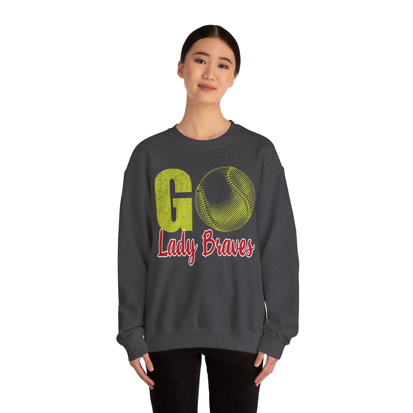 Go Lady Braves Softball Crewneck Sweatshirt