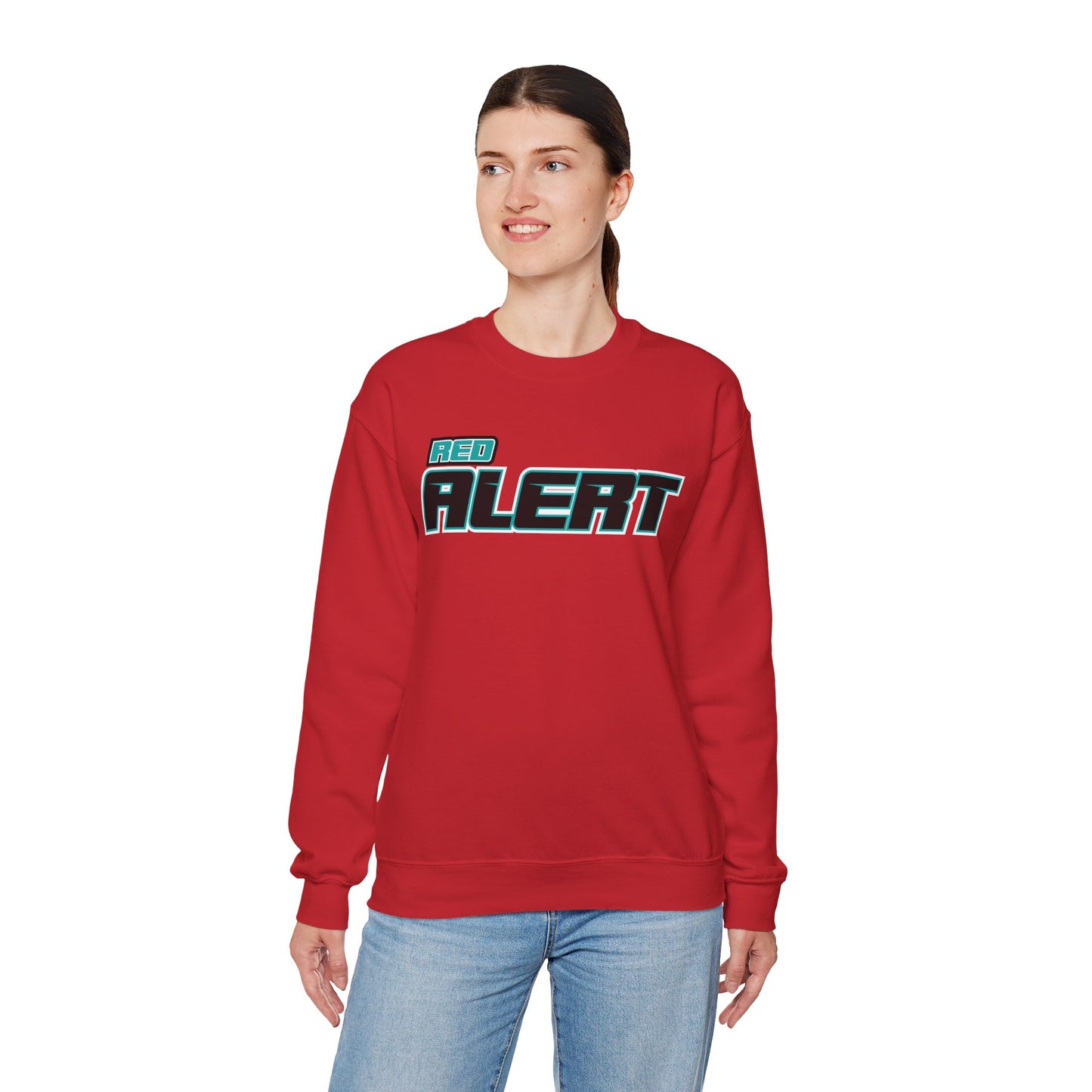 Red Alert Block Heavy Blend™ Crewneck Sweatshirt