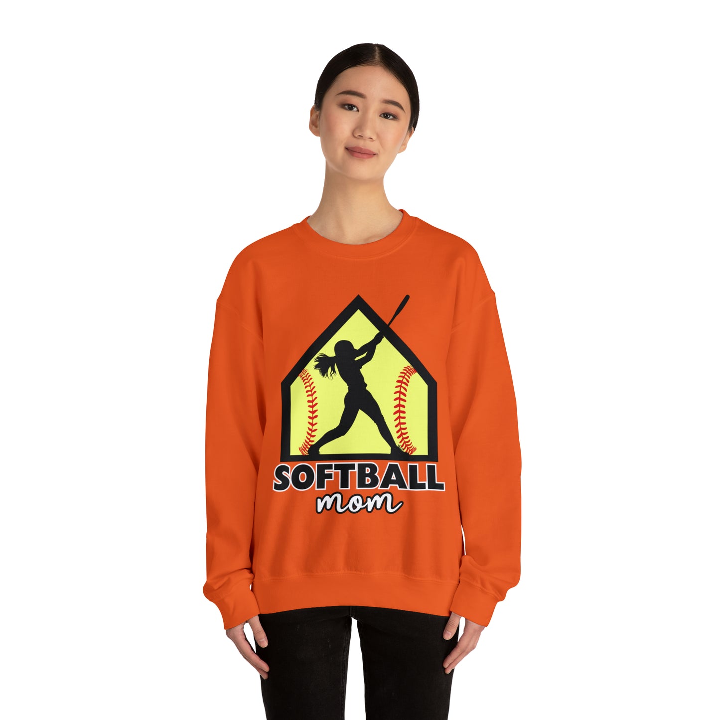 Softball Mom with base Crewneck Sweatshirt