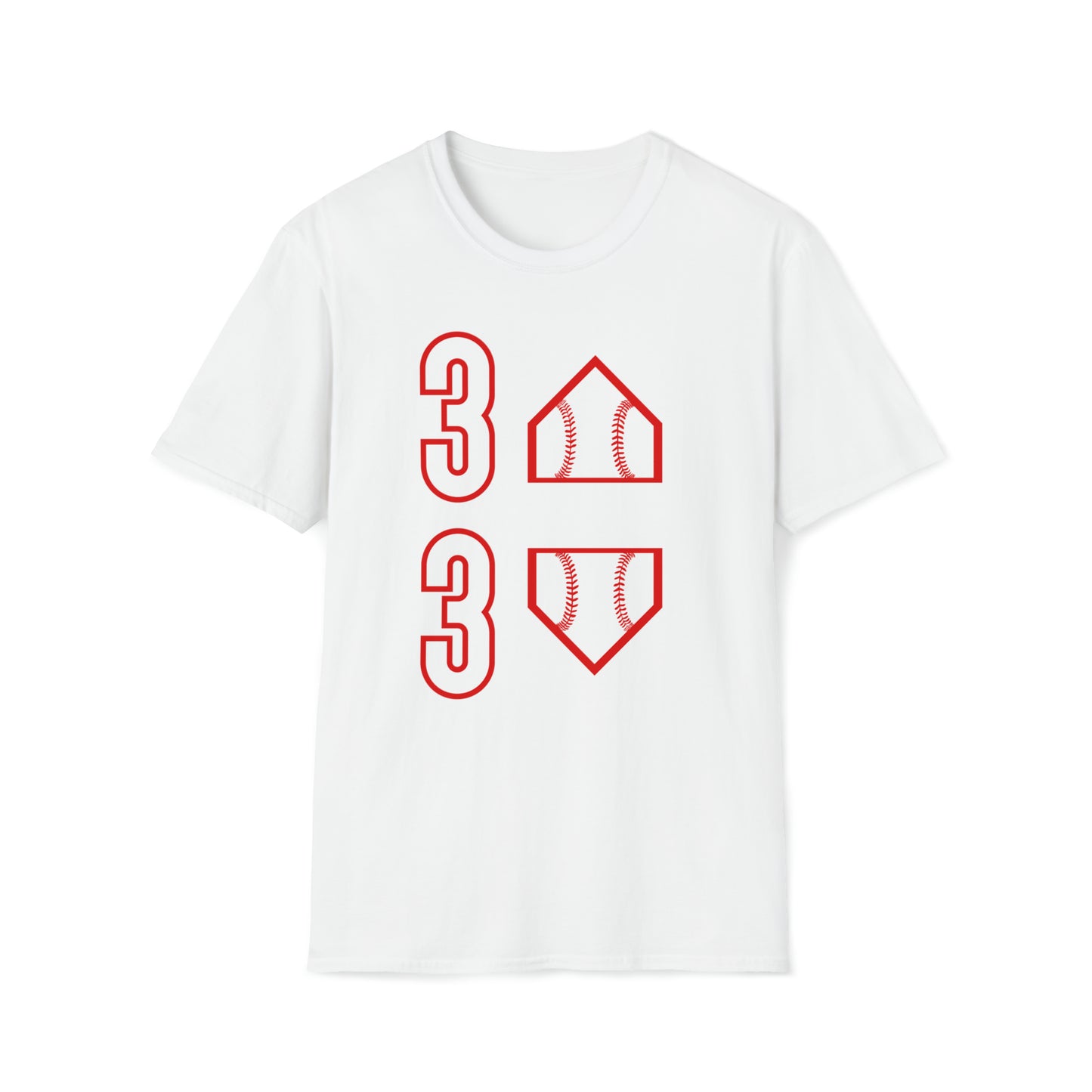 3 Up - 3 Down Baseball Softstyle Short Sleeve Tee