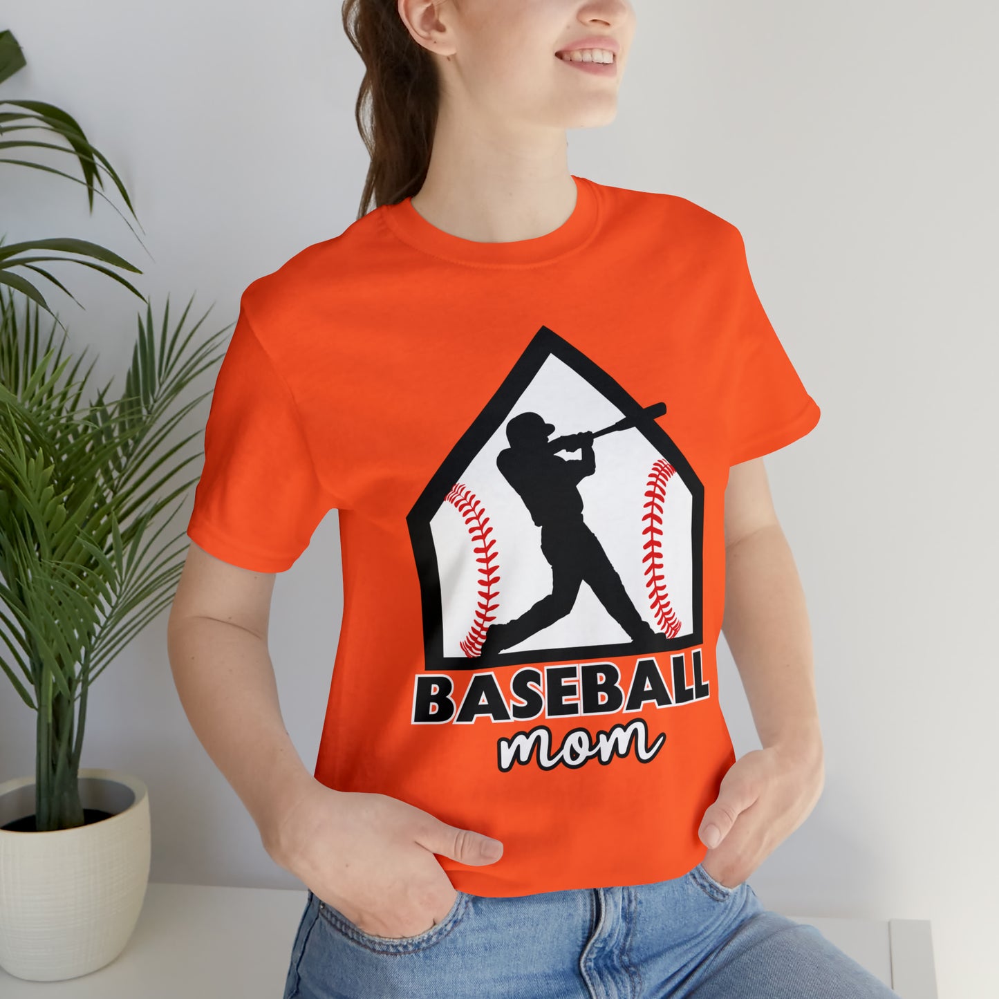 Baseball Mom with base Short Sleeve Tee