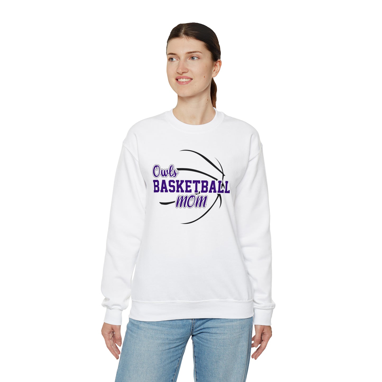 Owls Basketball Mom Unisex Heavy Blend™ Crewneck Sweatshirt