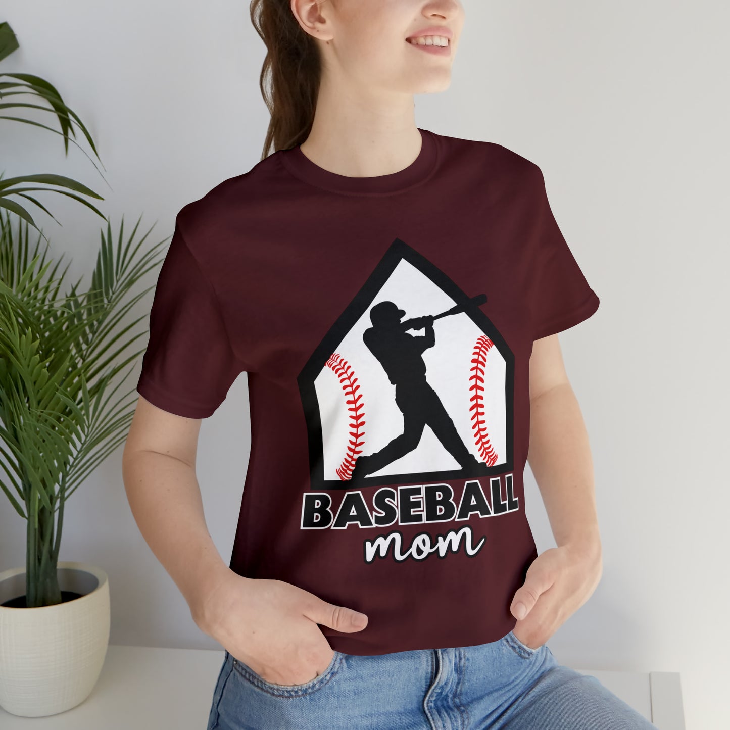 Baseball Mom with base Short Sleeve Tee