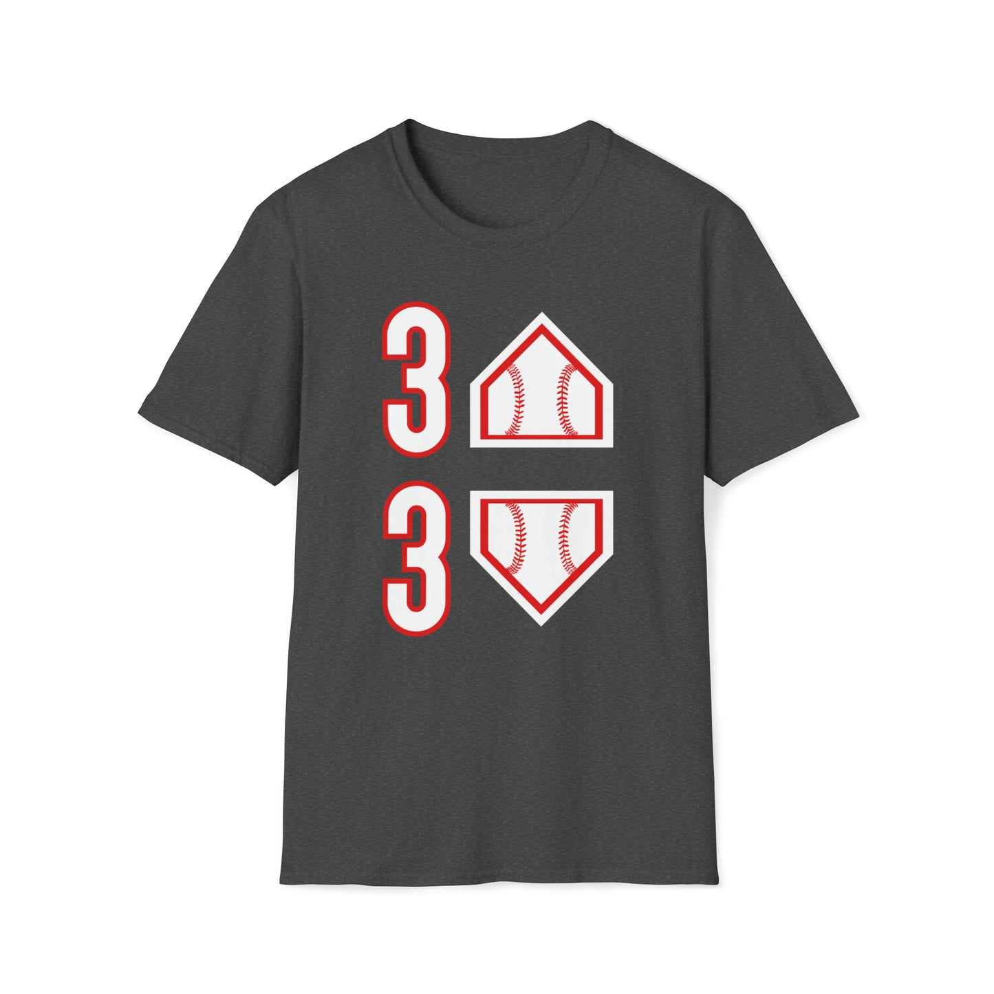 3 Up - 3 Down Baseball Softstyle Short Sleeve Tee