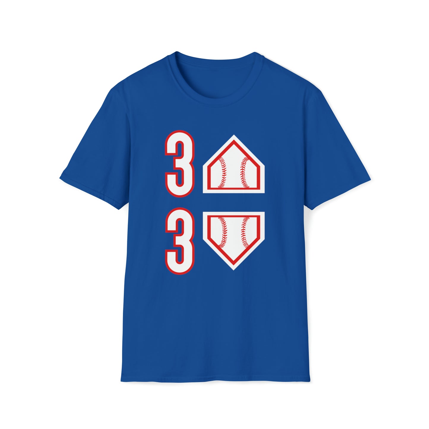 3 Up - 3 Down Baseball Softstyle Short Sleeve Tee