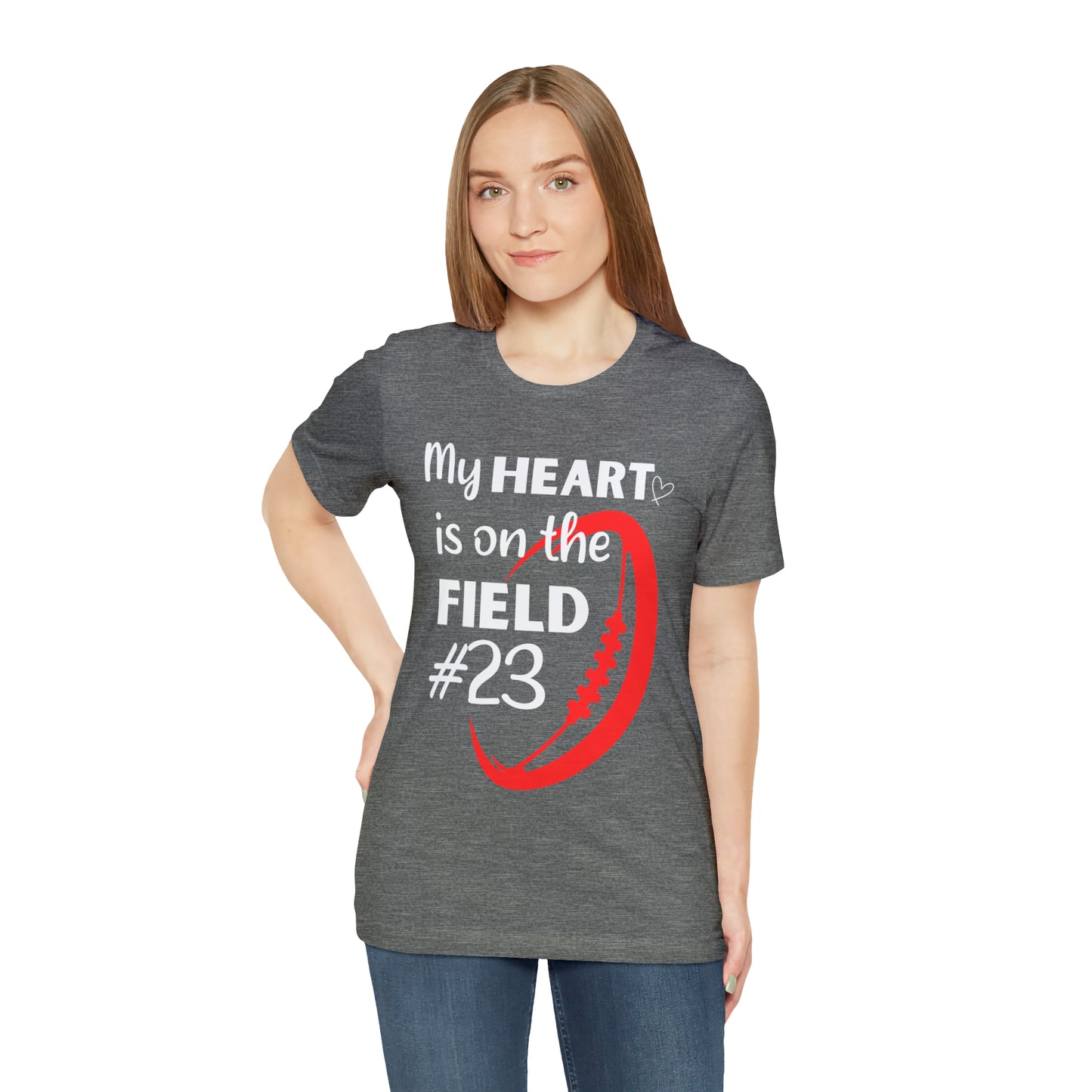 PERSONALIZED - My Heart is on the Field Jersey Short Sleeve Tee