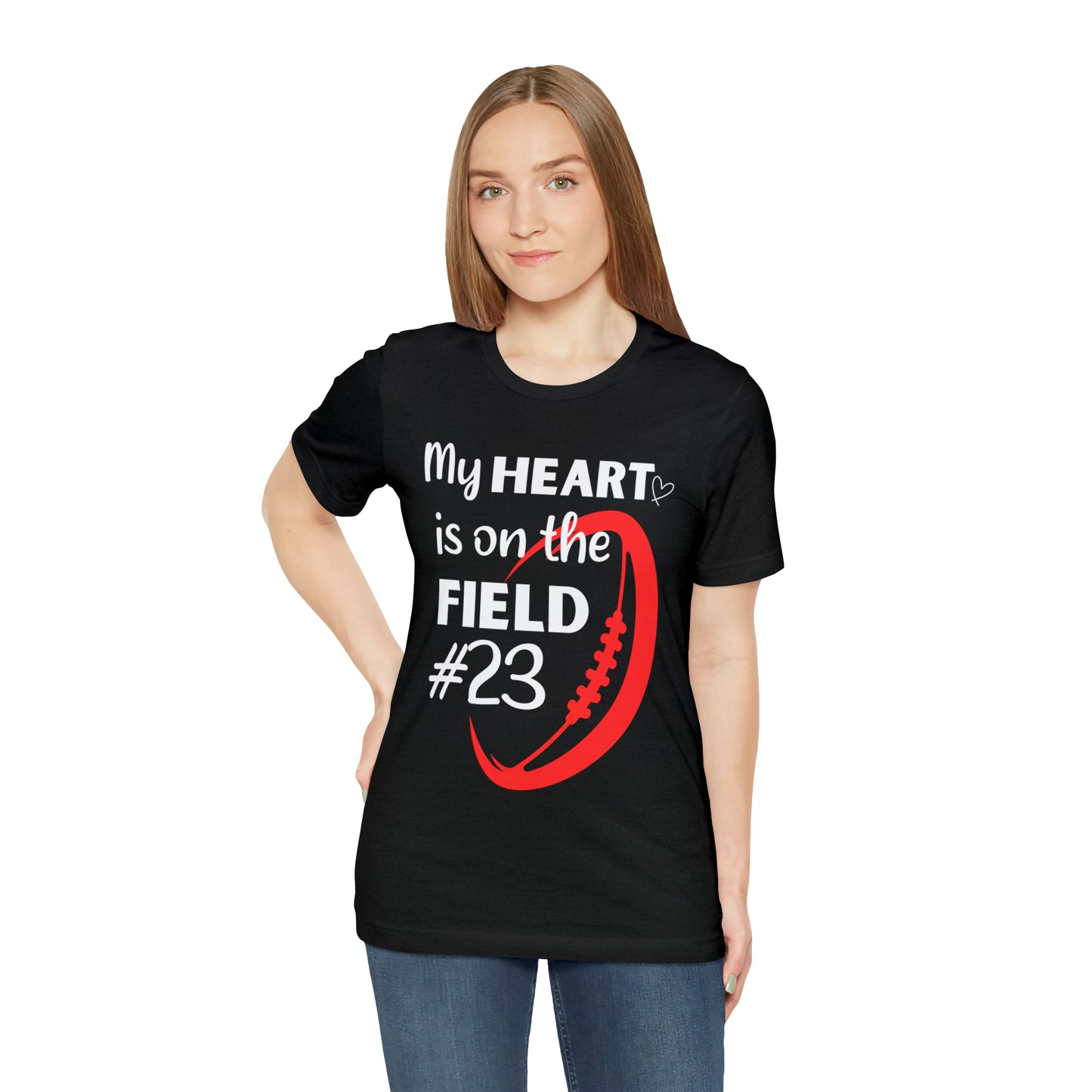 PERSONALIZED - My Heart is on the Field Jersey Short Sleeve Tee