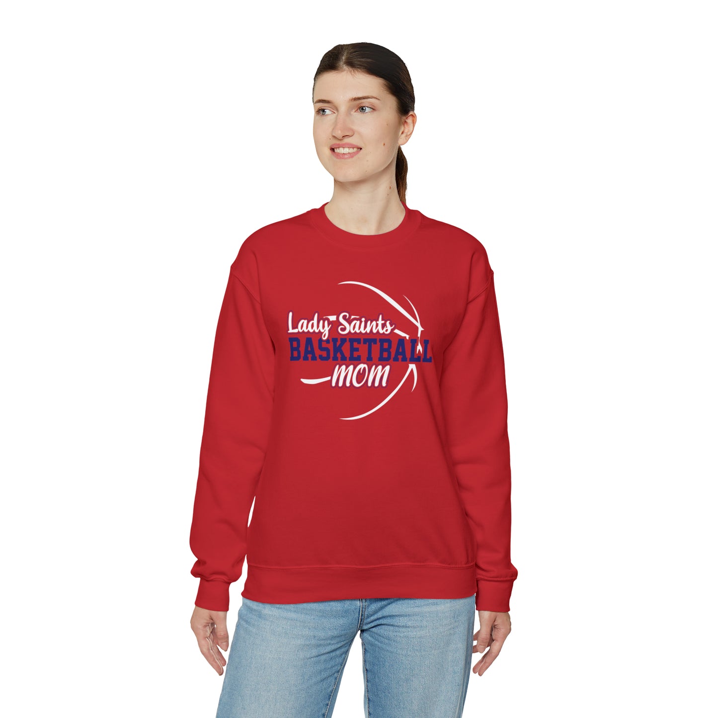 Lady Saints Basketball Mom Unisex Heavy Blend™ Crewneck Sweatshirt