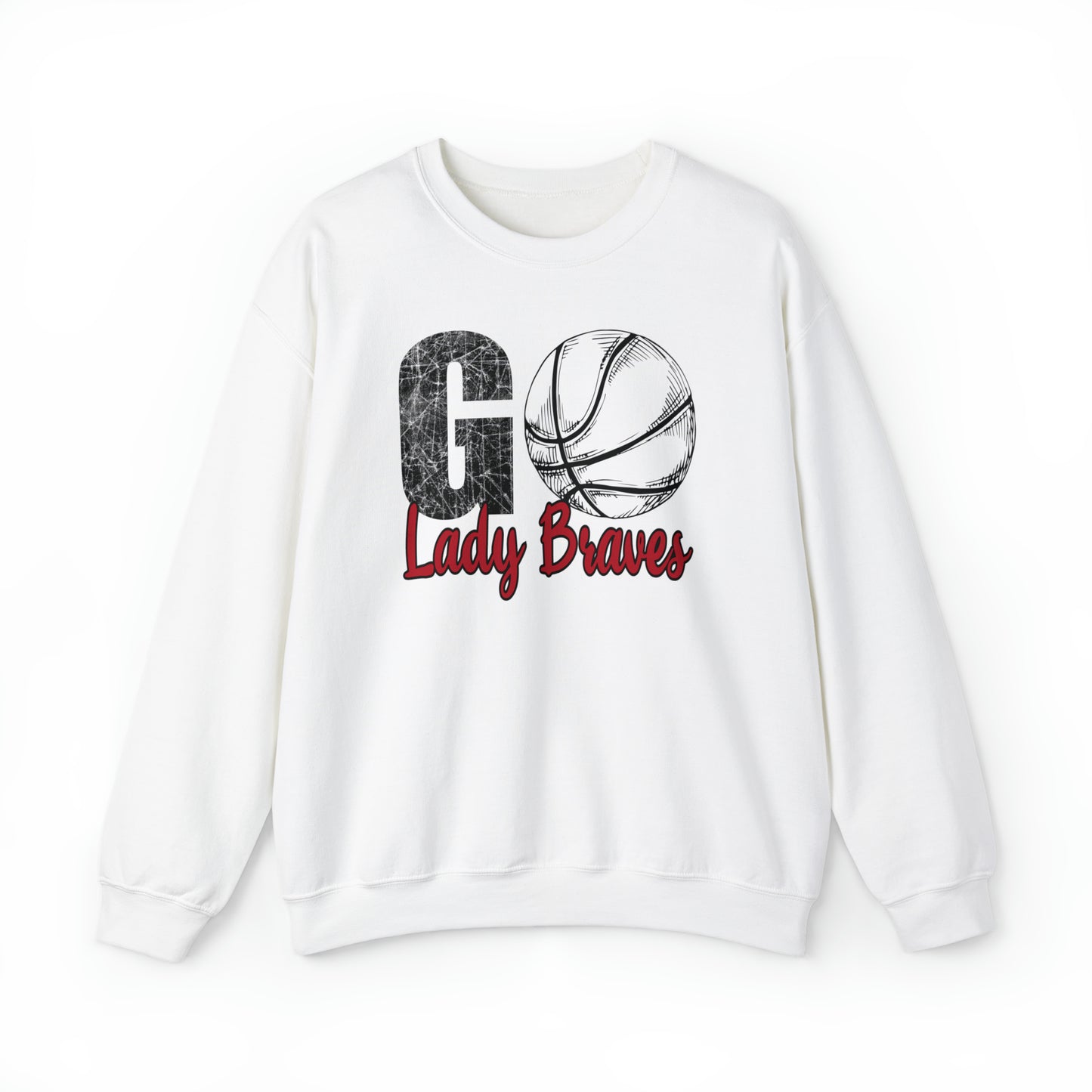 Go Lady Braves Basketball Unisex Heavy Blend™ Crewneck Sweatshirt