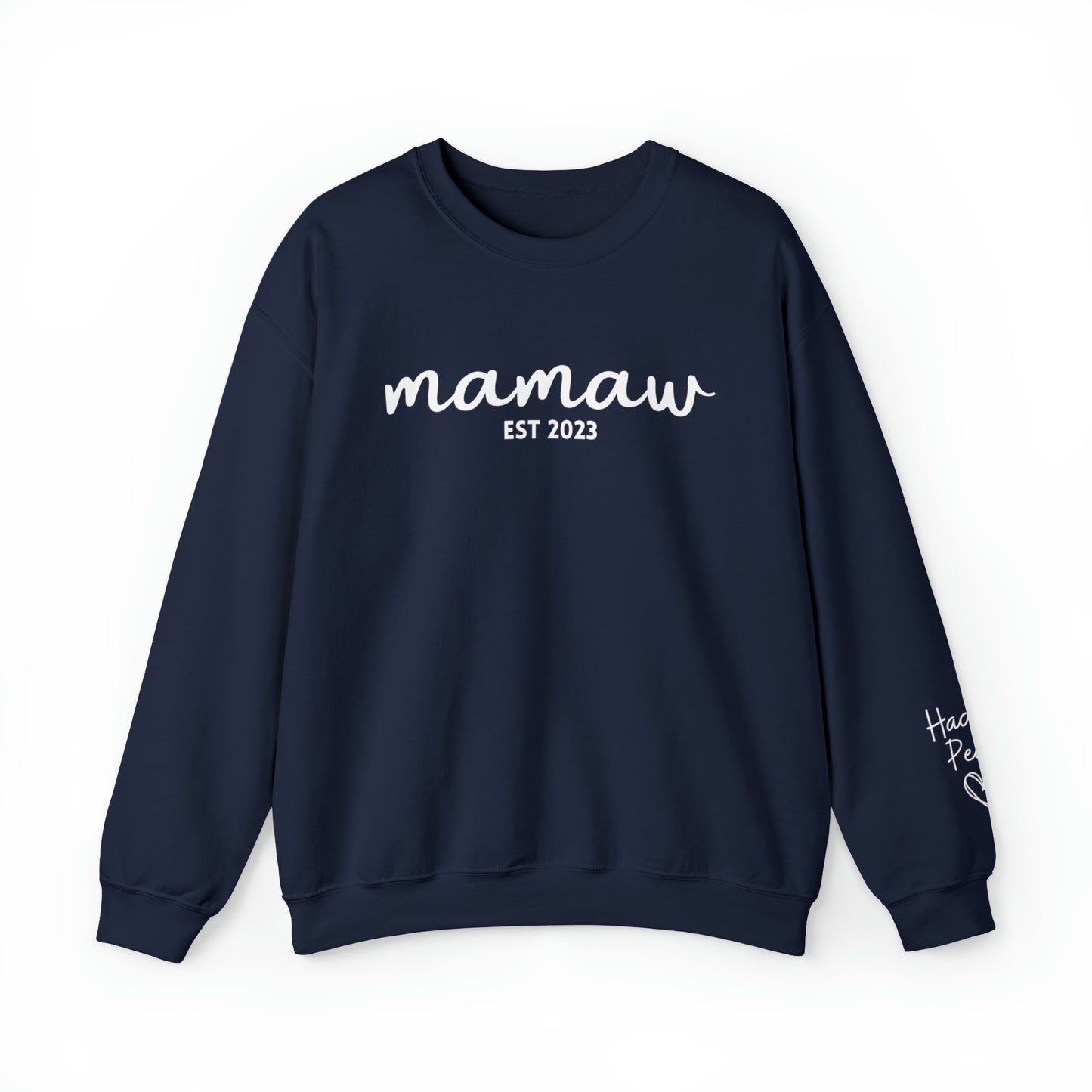 PERSONALIZED - Front and Sleeve Mamaw/Mimi/Mama Crewneck Sweatshirt