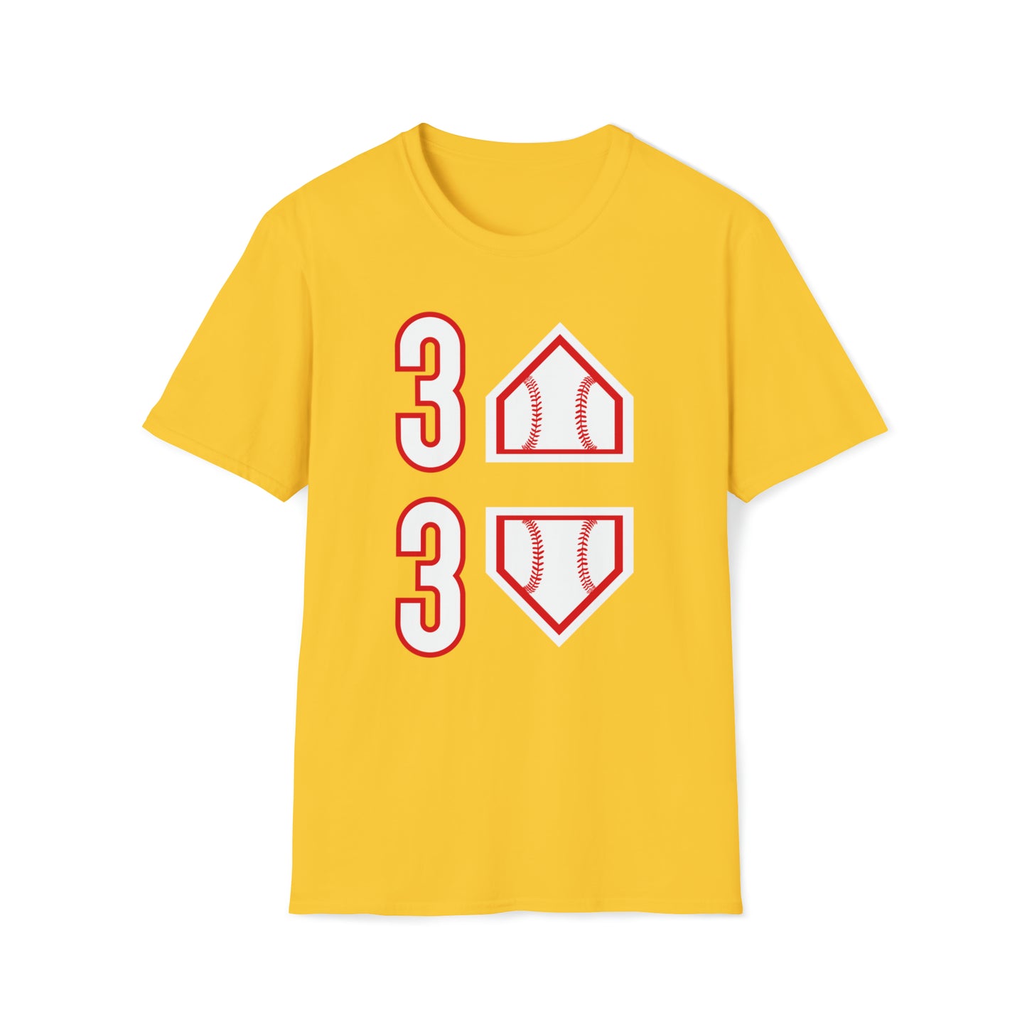 3 Up - 3 Down Baseball Softstyle Short Sleeve Tee