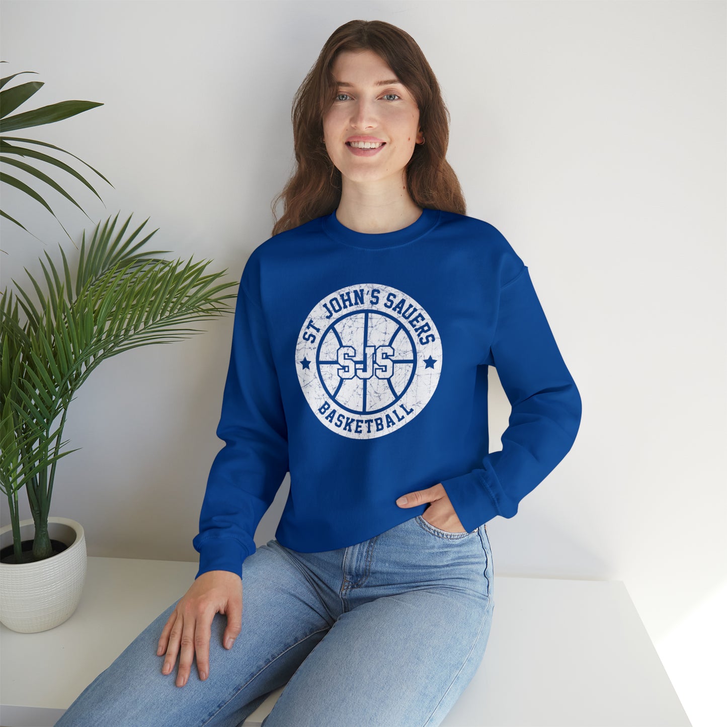 Vintage St. John's Sauers Basketball Unisex Heavy Blend™ Crewneck Sweatshirt