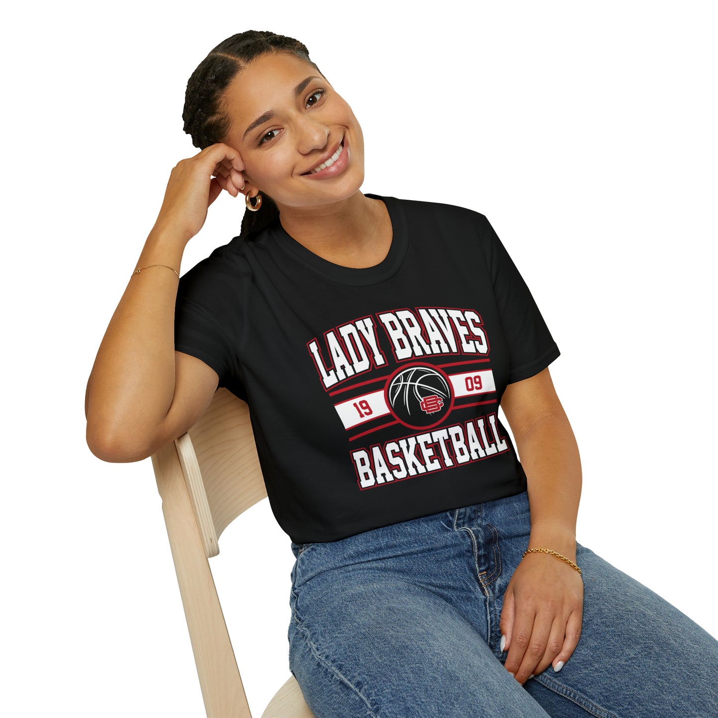 Lady Braves Basketball Unisex Softstyle T-Shirt