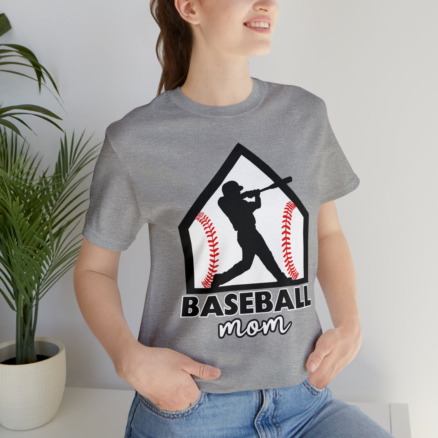 Baseball Mom with base Short Sleeve Tee