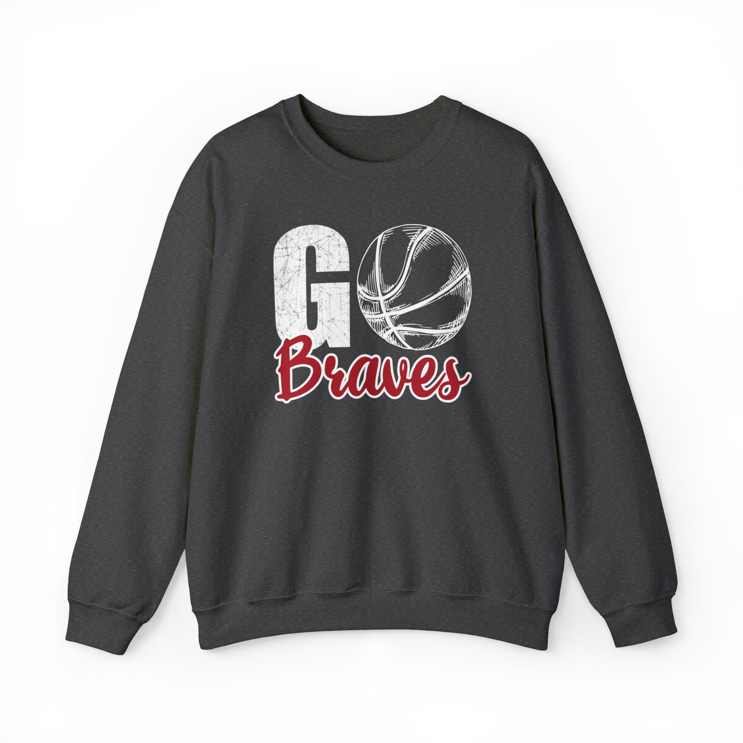 Go Braves Basketball Unisex Heavy Blend™ Crewneck Sweatshirt