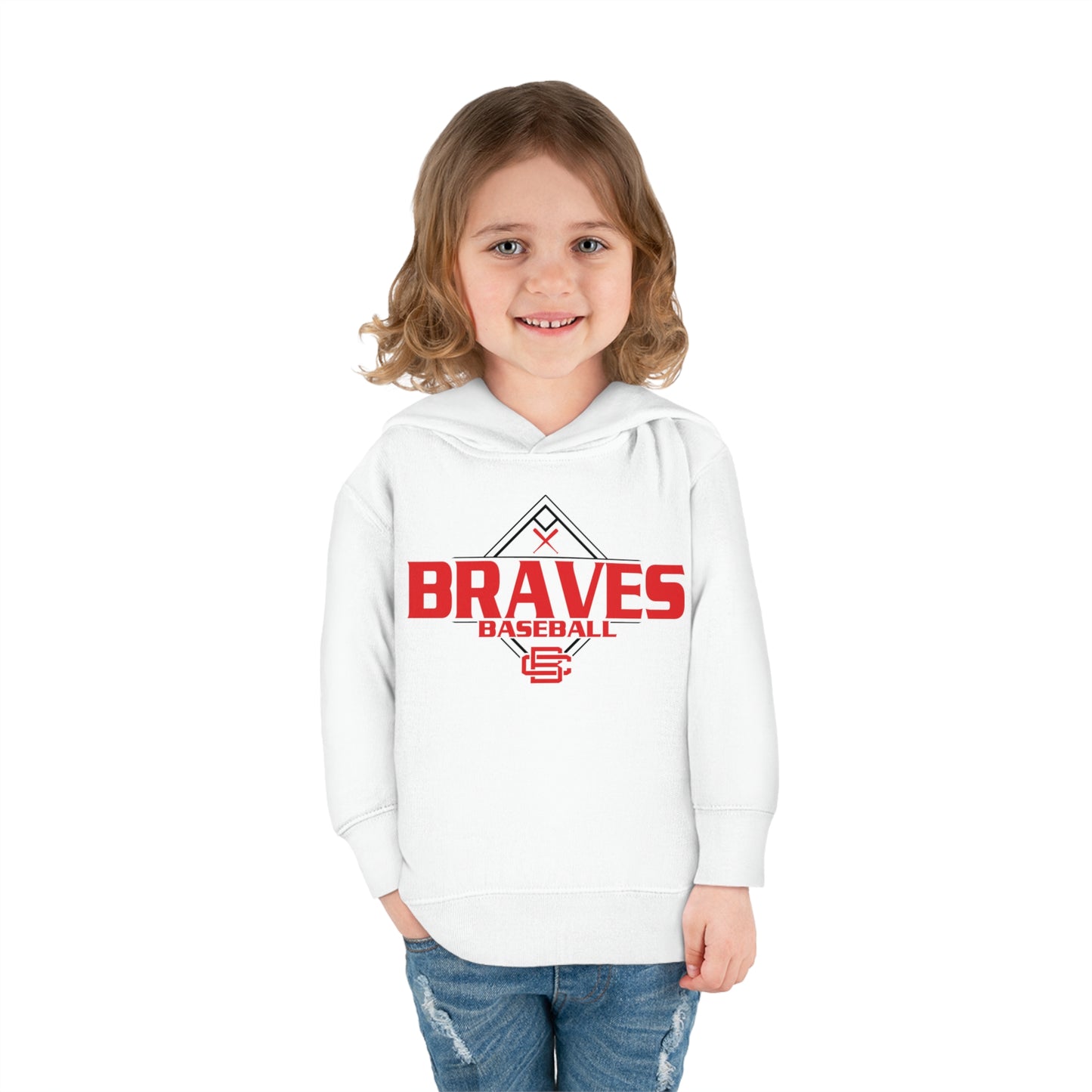 Braves Baseball Diamond Toddler Pullover Fleece Hoodie