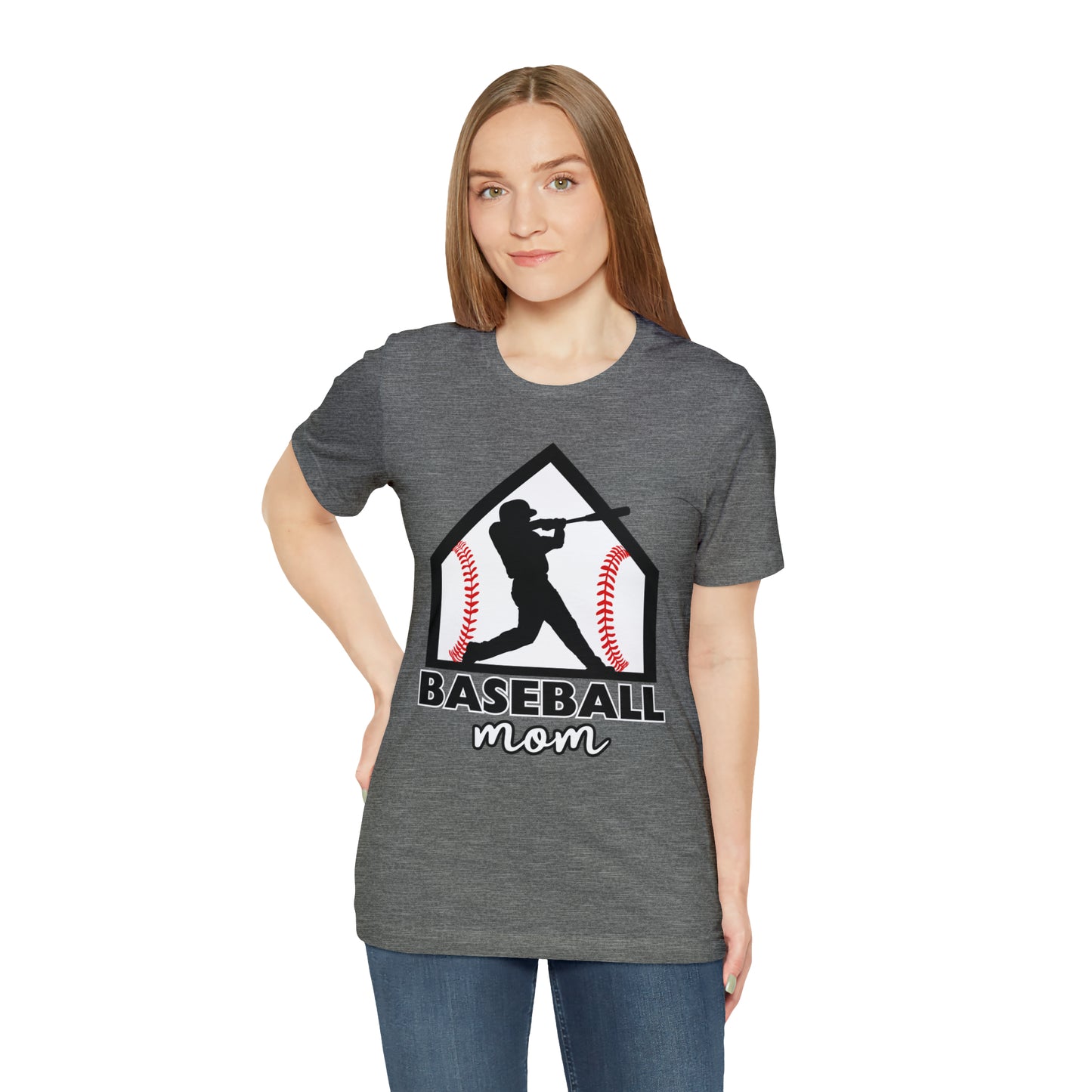 Baseball Mom with base Short Sleeve Tee