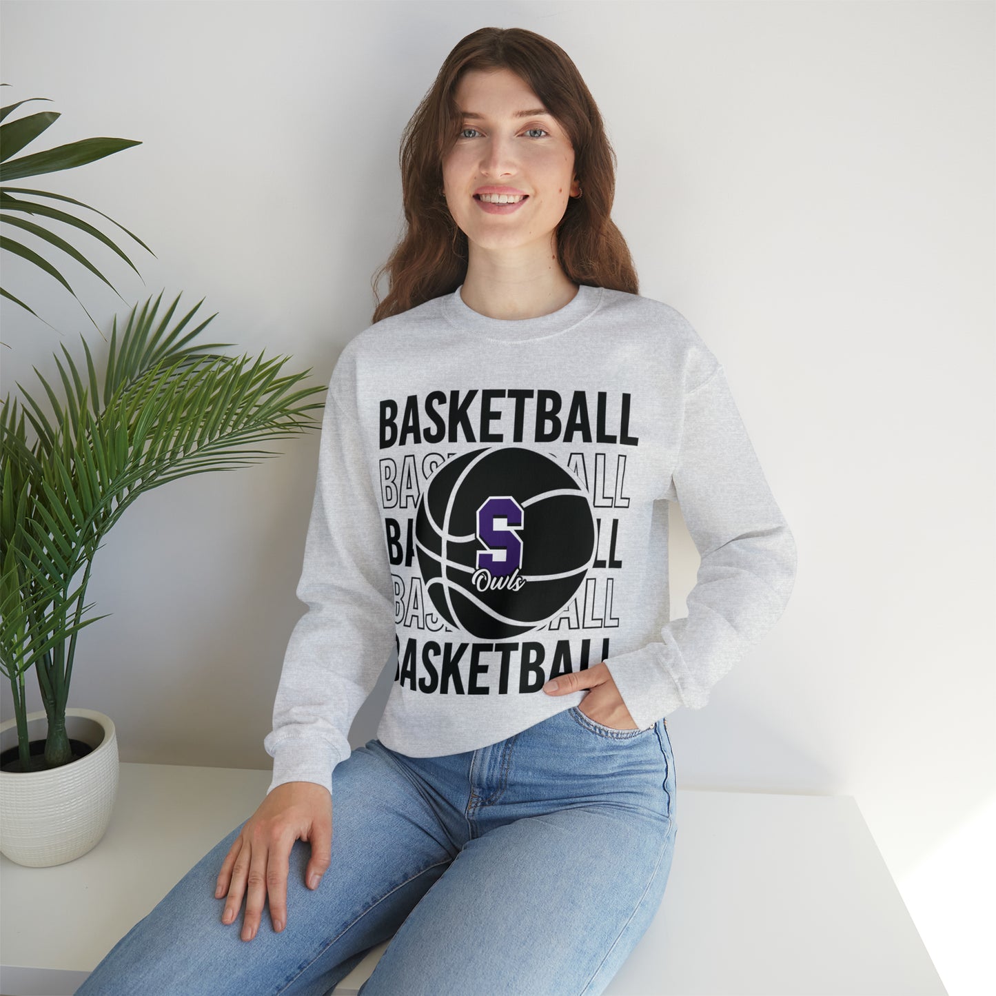 Seymour Owls Basketball Crewneck Sweatshirt