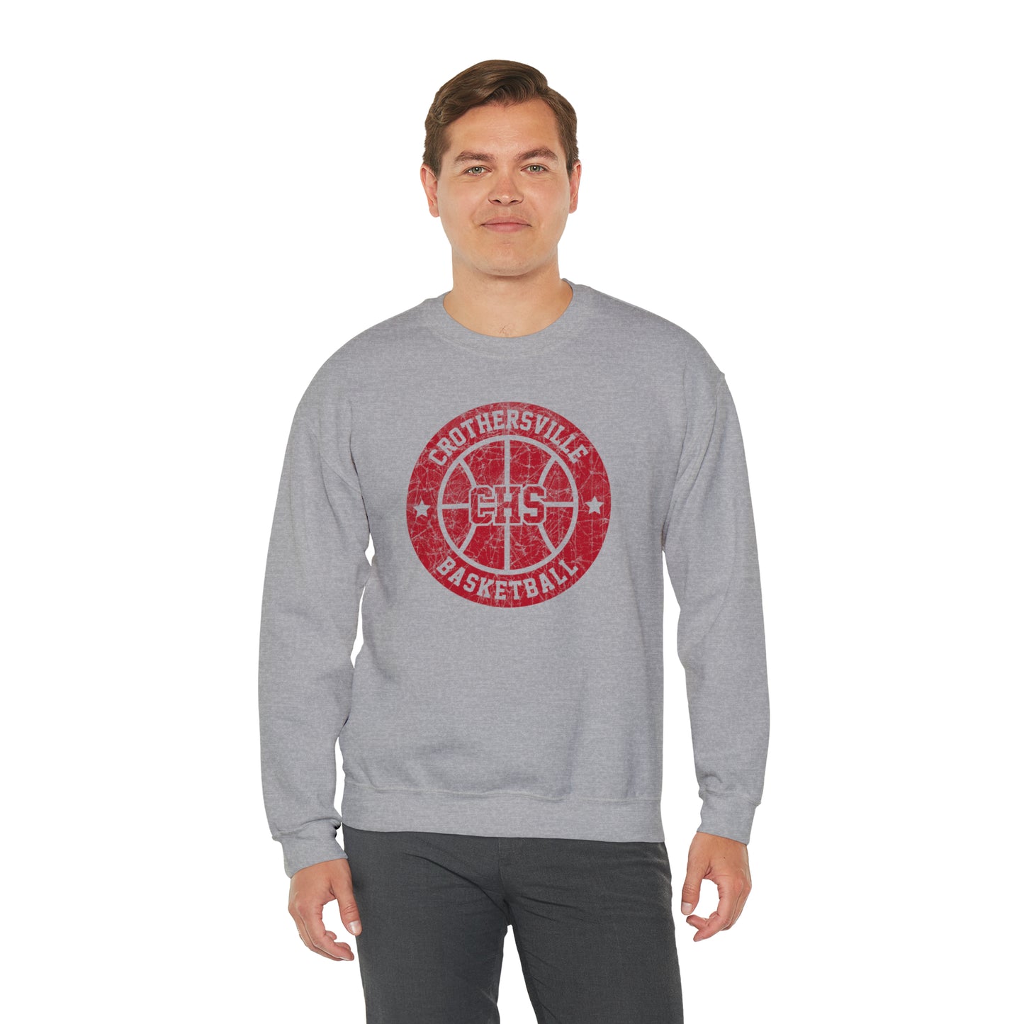 Vintage Crothersville Basketball Unisex Heavy Blend™ Crewneck Sweatshirt