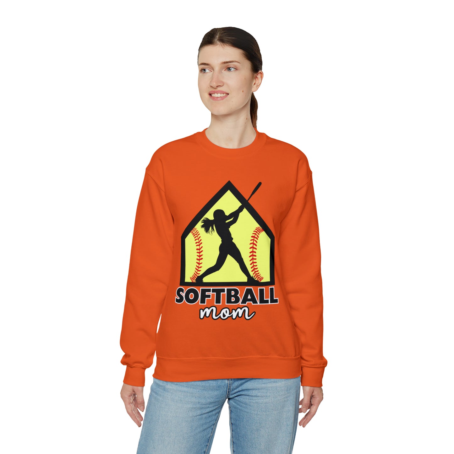 Softball Mom with base Crewneck Sweatshirt