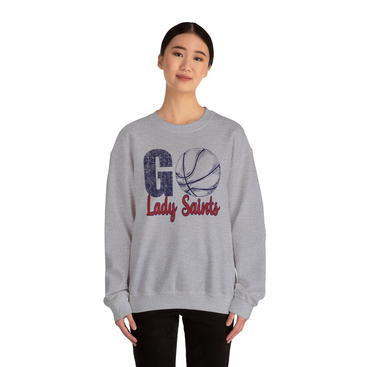 Go Lady Saints Basketball Unisex Heavy Blend™ Crewneck Sweatshirt