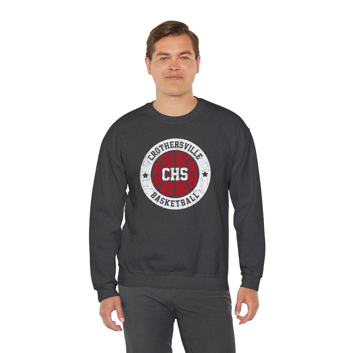 Vintage Crothersville Basketball Unisex Heavy Blend™ Crewneck Sweatshirt