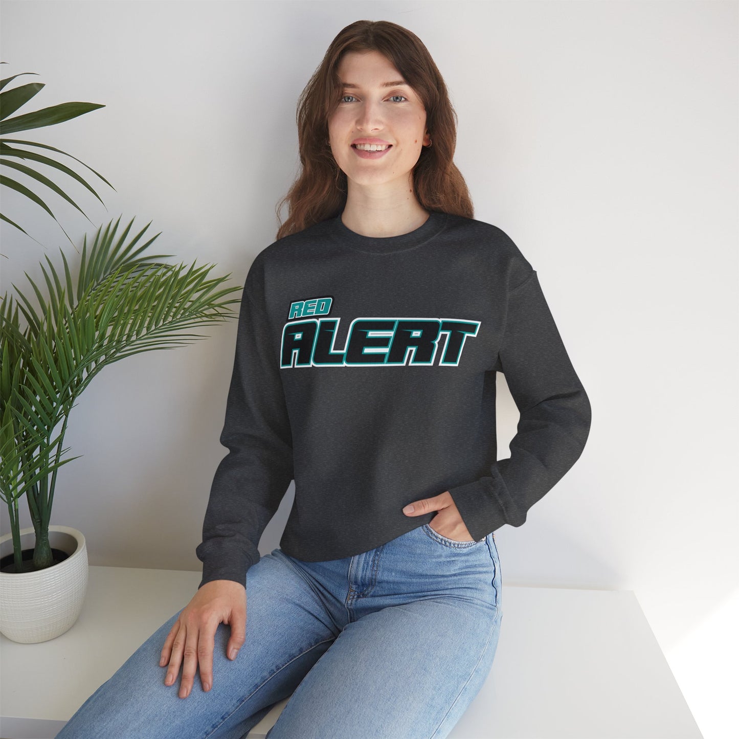 Red Alert Block Heavy Blend™ Crewneck Sweatshirt
