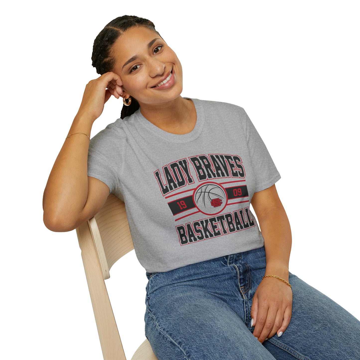 Lady Braves Basketball Unisex Softstyle T-Shirt