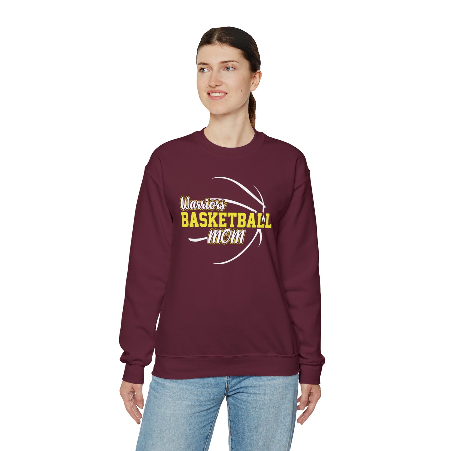 Warriors Basketball Mom Unisex Heavy Blend™ Crewneck Sweatshirt