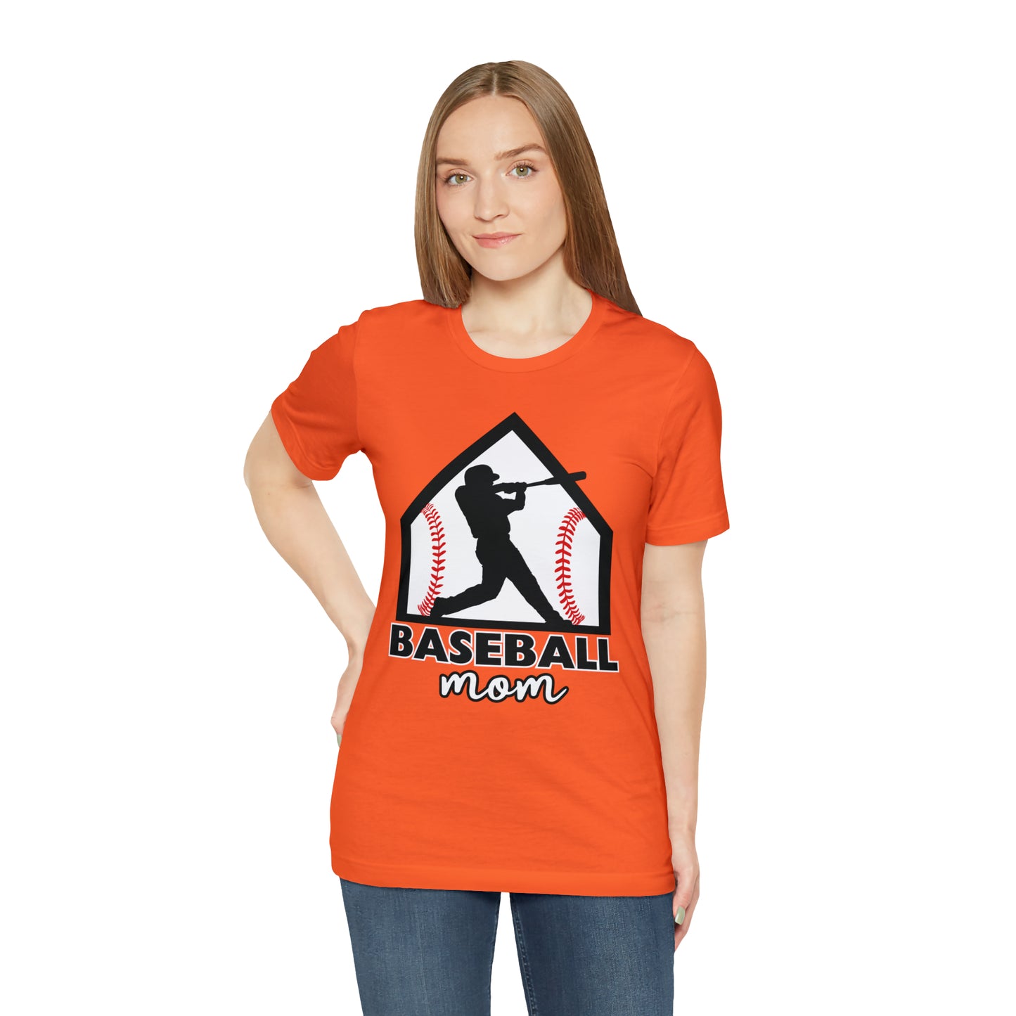 Baseball Mom with base Short Sleeve Tee