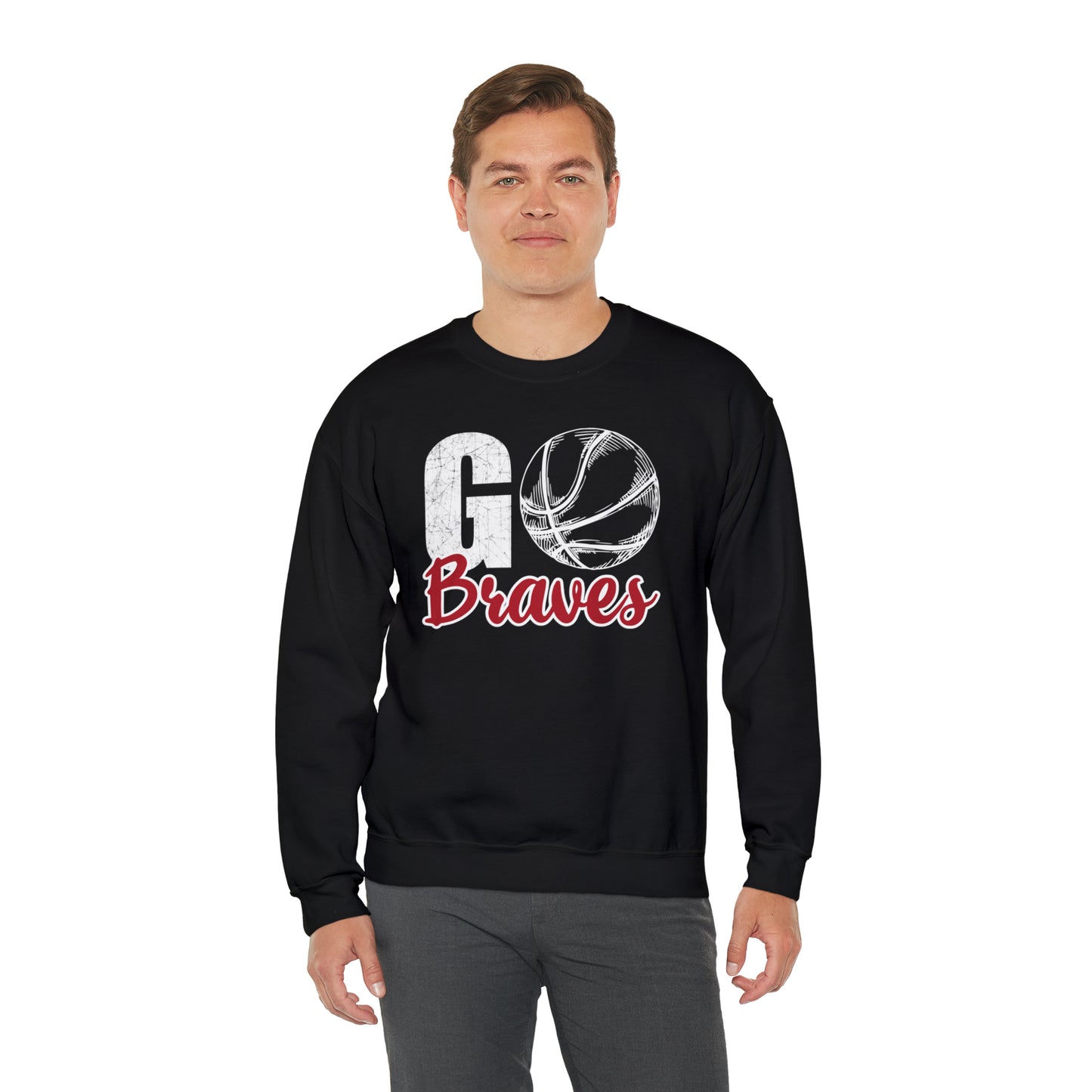 Go Braves Basketball Unisex Heavy Blend™ Crewneck Sweatshirt